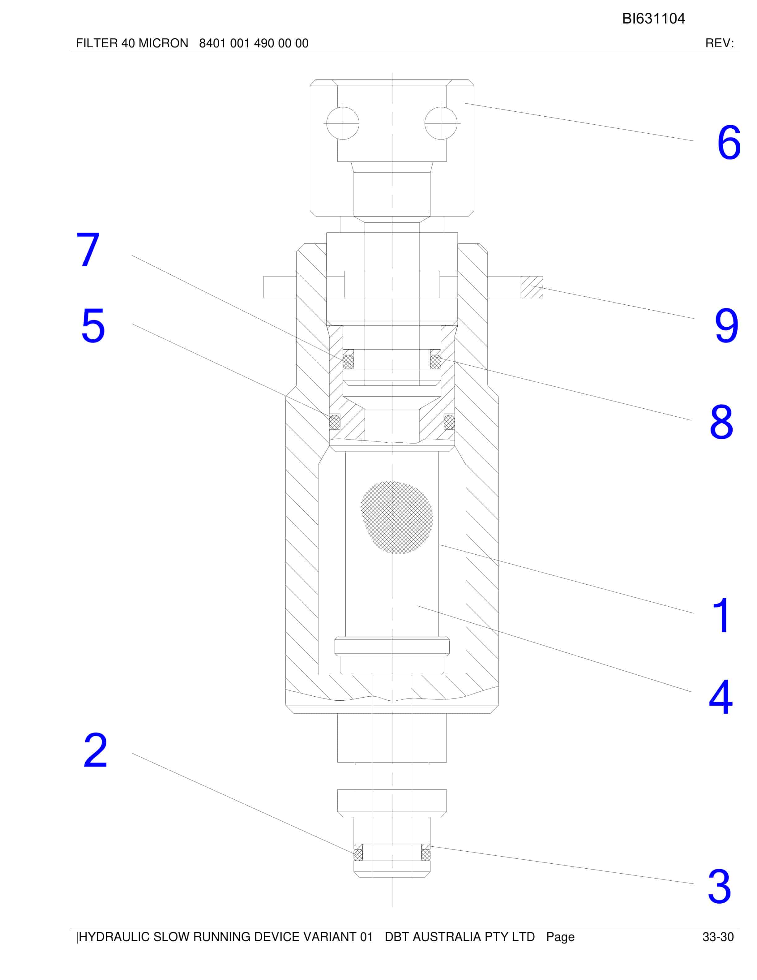 Bucyrus Hydraulic Slow Running Device Variant 02 Parts Catalog BI631104-5