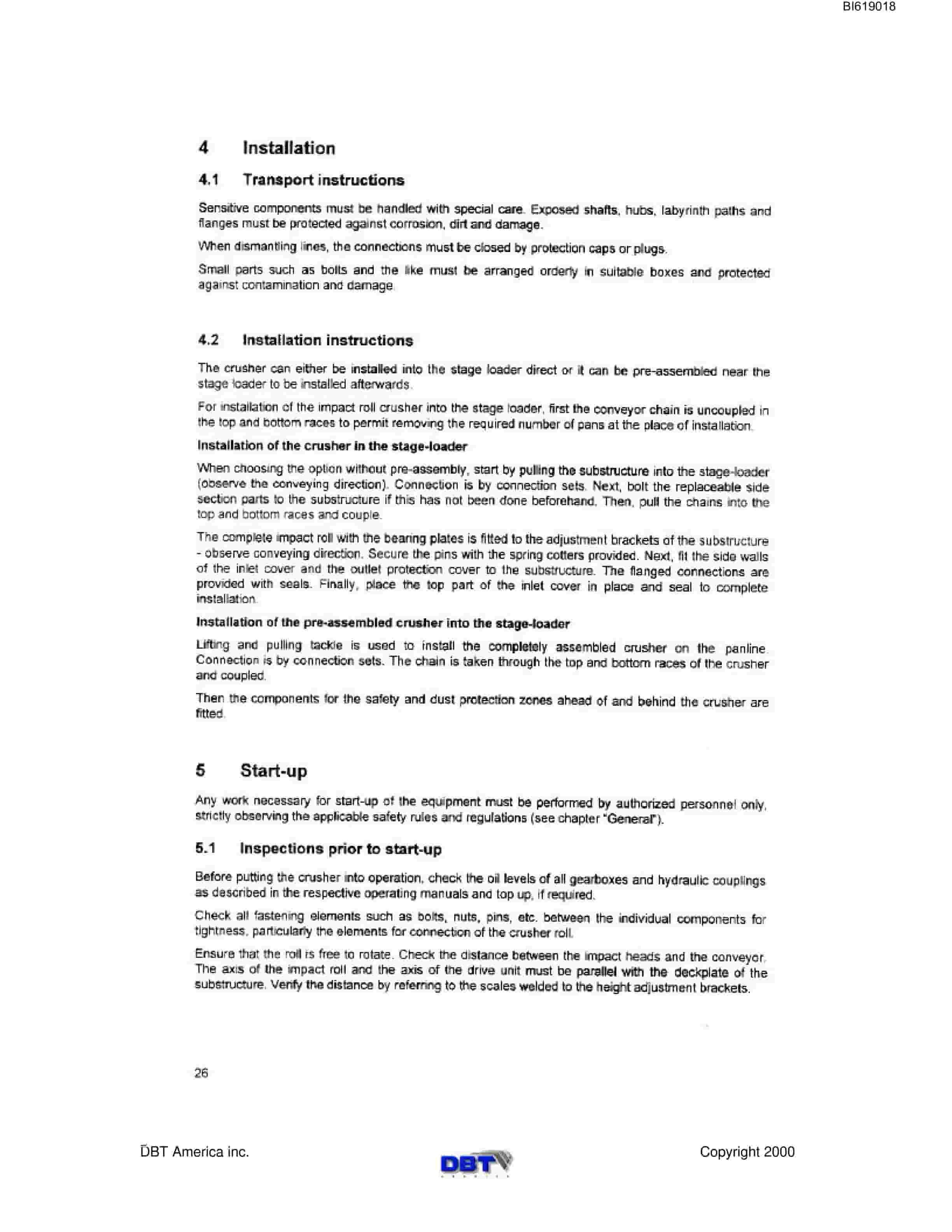 Bucyrus Impact Crusher SB 0815 Technical Manual BI619018-5