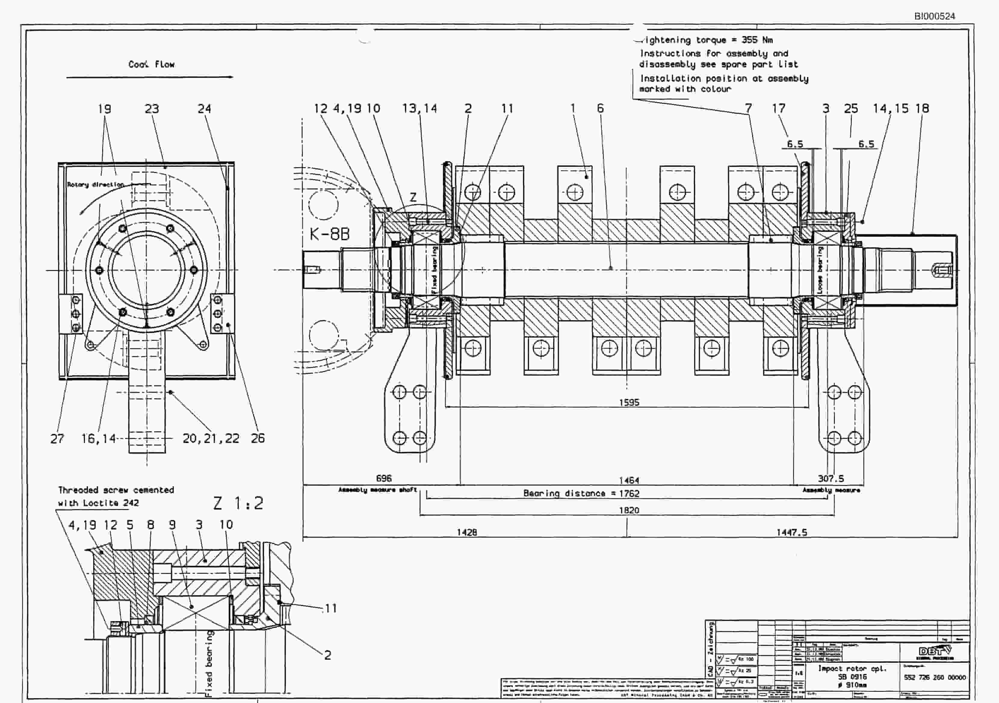 Bucyrus Impact Crusher SB 0916 PF4-1332 Parts Catalog BI000524-2