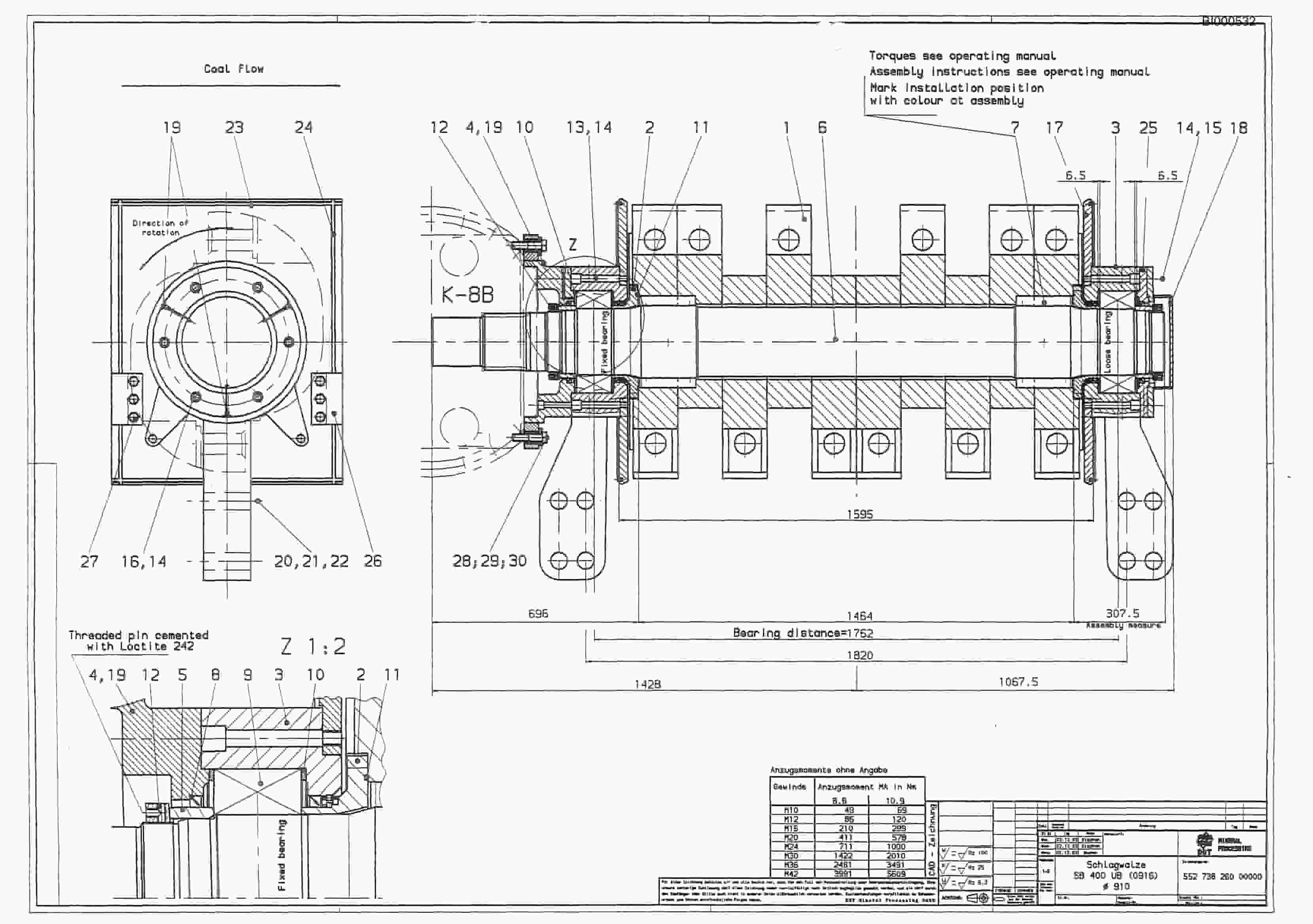 Bucyrus Impact Crusher SB 0916 PF5-1532 Parts Catalog BI000532-2