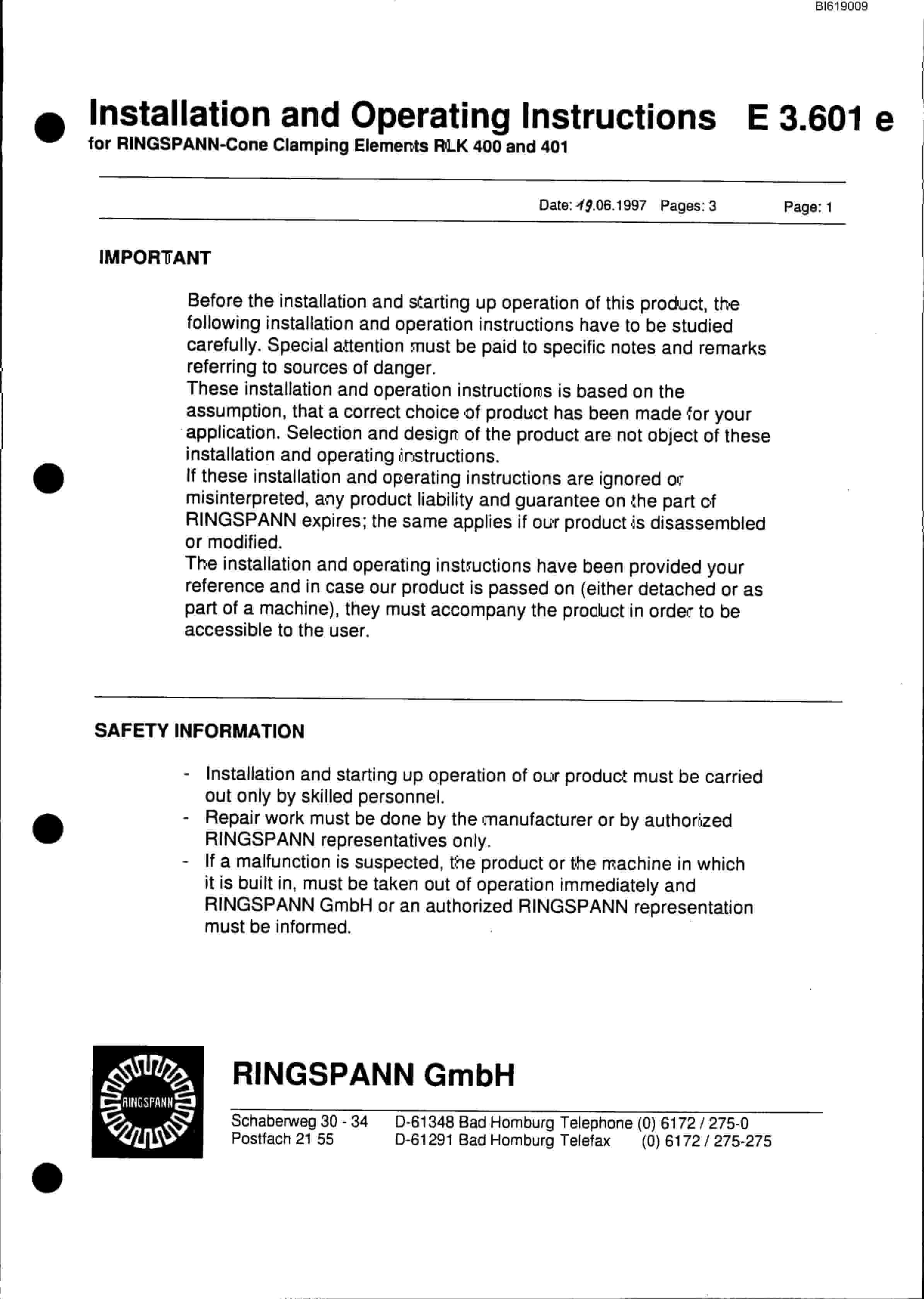 Bucyrus Impact Roll Crusher SK 1114 Technical Manual BI619009-3