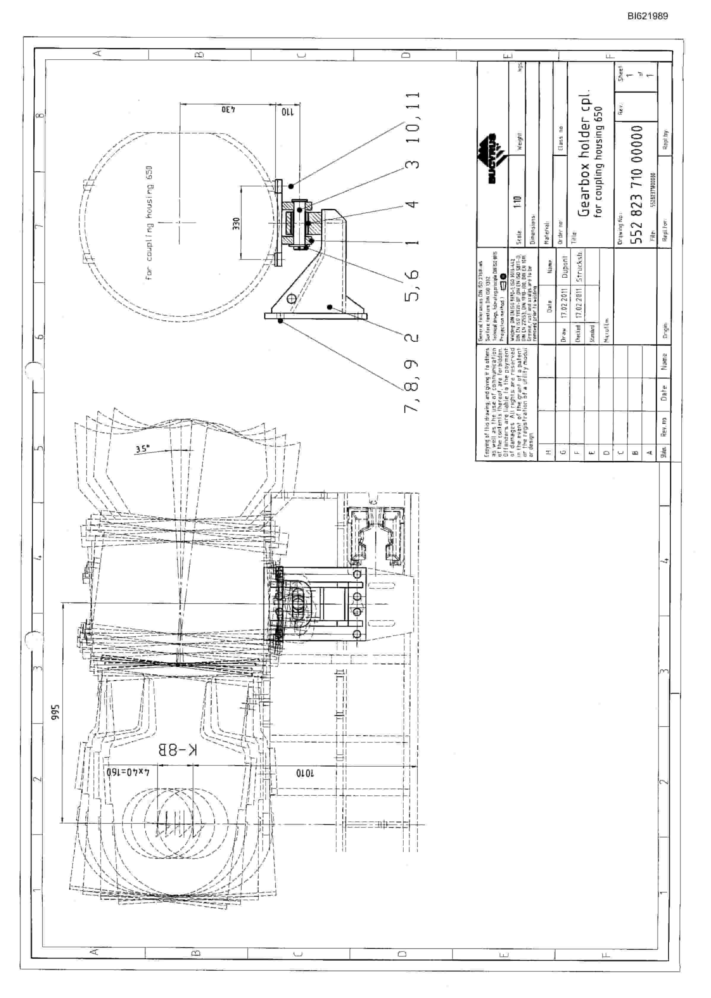 Bucyrus Impact Roll Crusher SK 1118 Spare Parts List BI621989-3