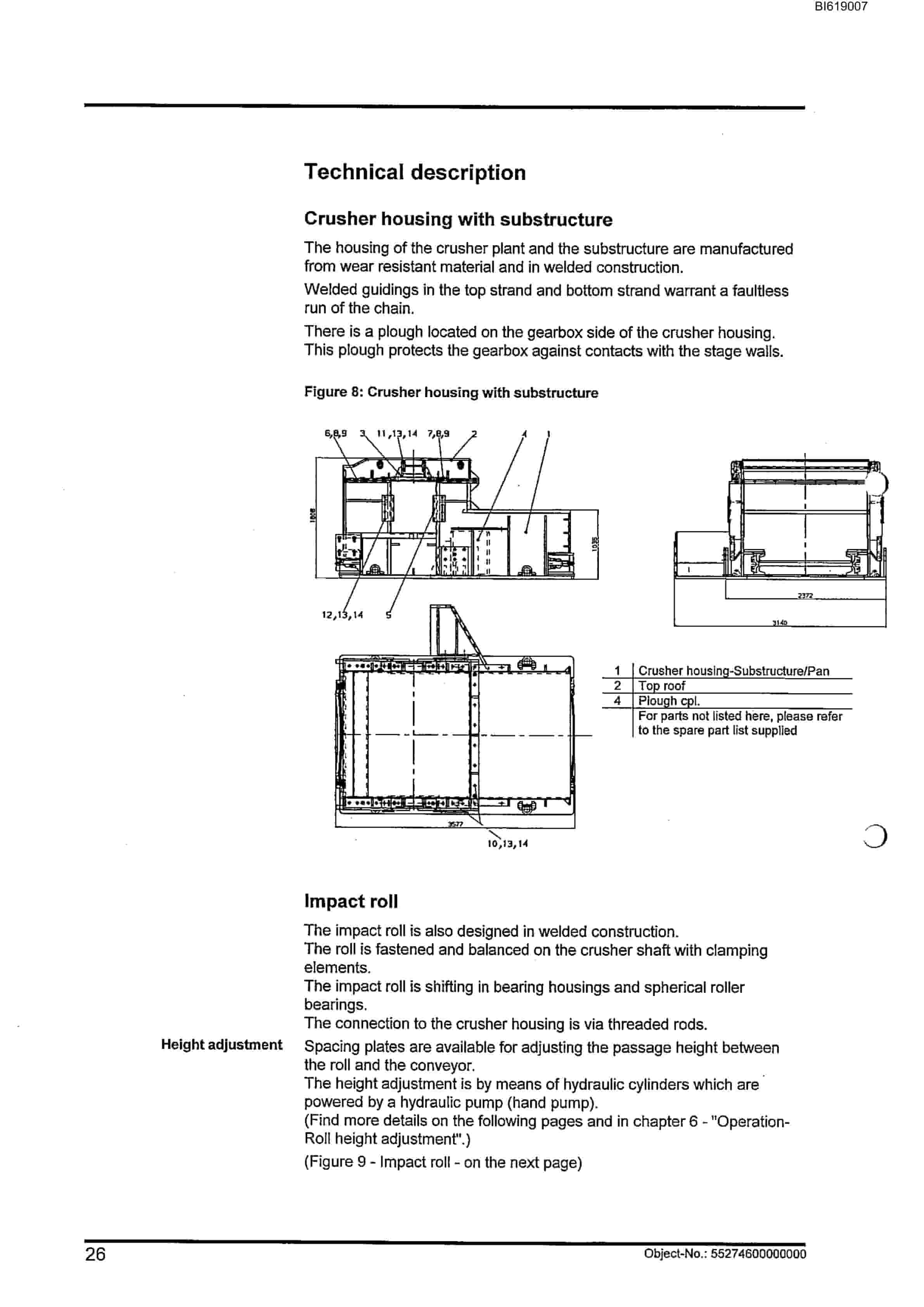 Bucyrus Impact Roll Crusher SK 1118 Technical Manual BI619007-2