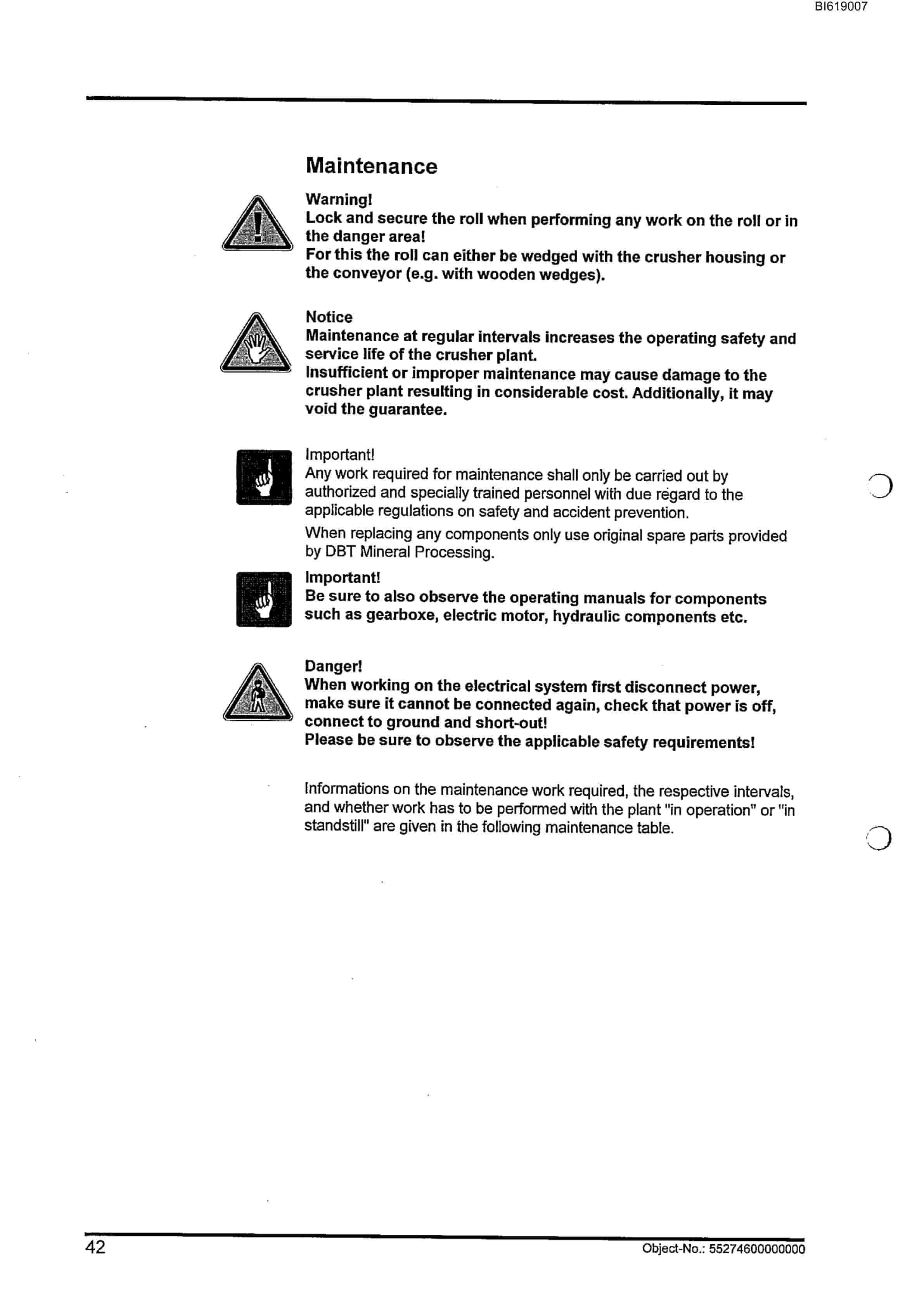 Bucyrus Impact Roll Crusher SK 1118 Technical Manual BI619007-4