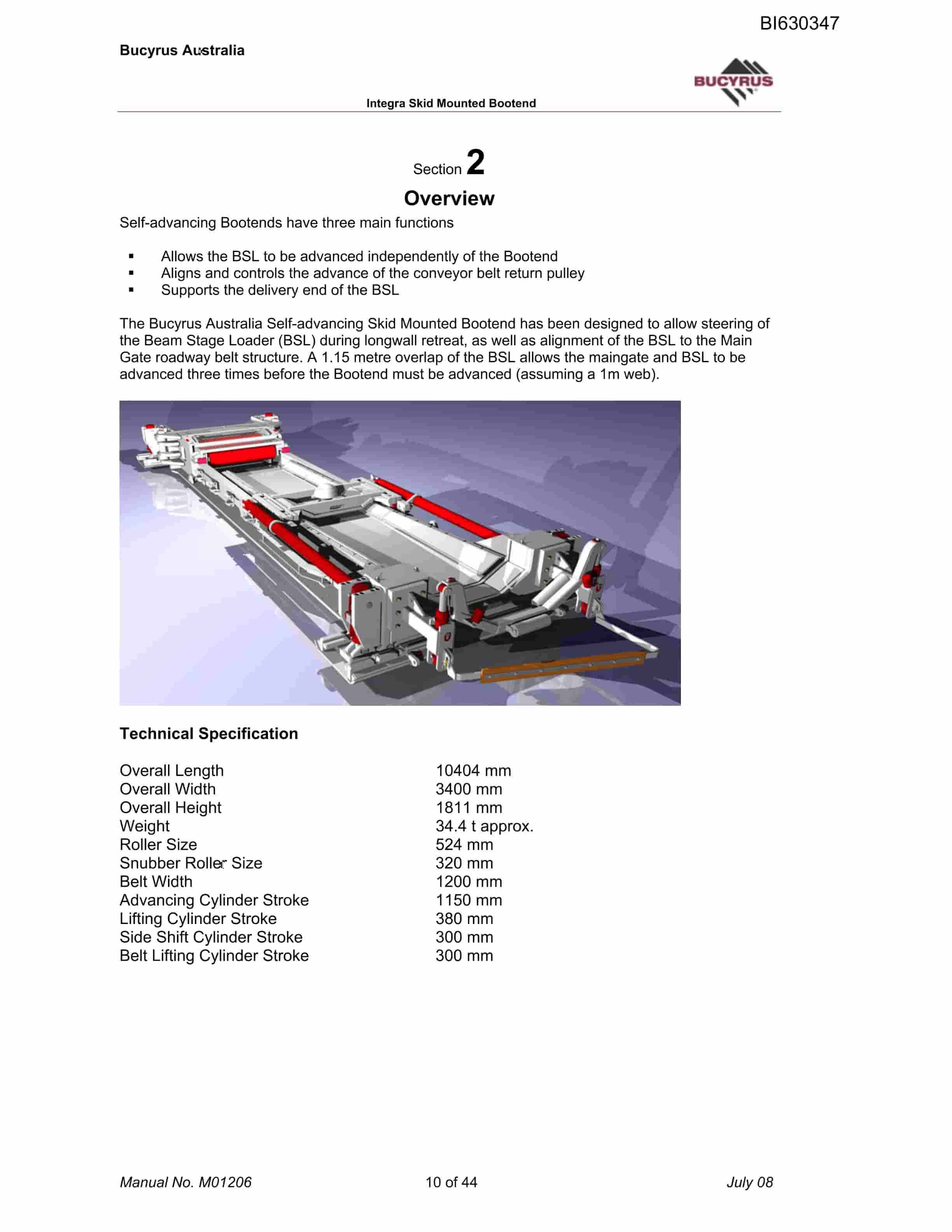 Bucyrus Integra Coal BSL And Bootend 2009 Parts Catalog BI630347-4