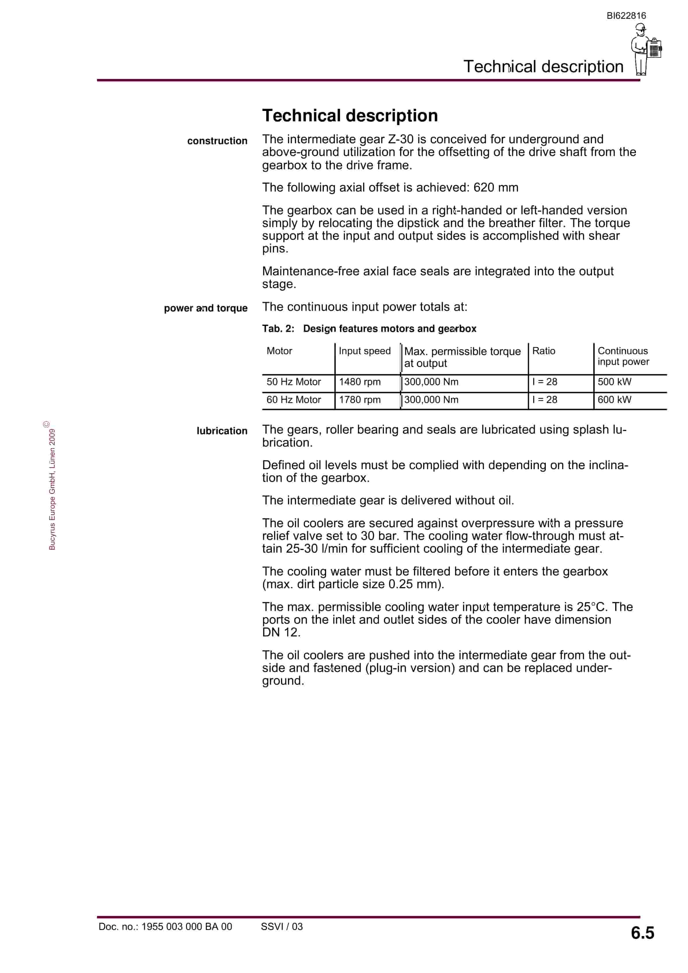 Bucyrus Intermediate Gear Z-30 Operating Manual BI622816-4