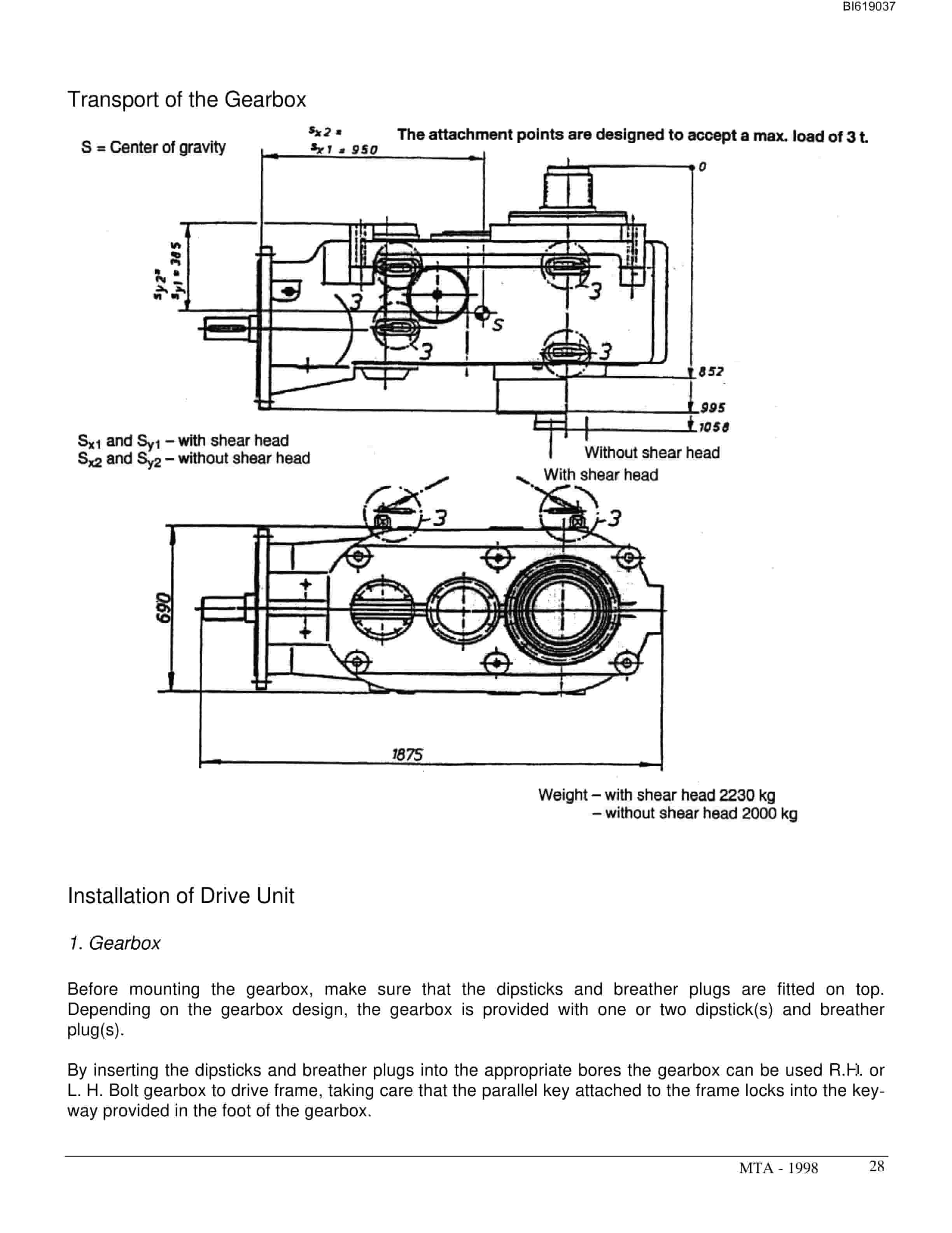 Bucyrus K10 Bevel Spur Gearbox Technical Manual BI619037-3