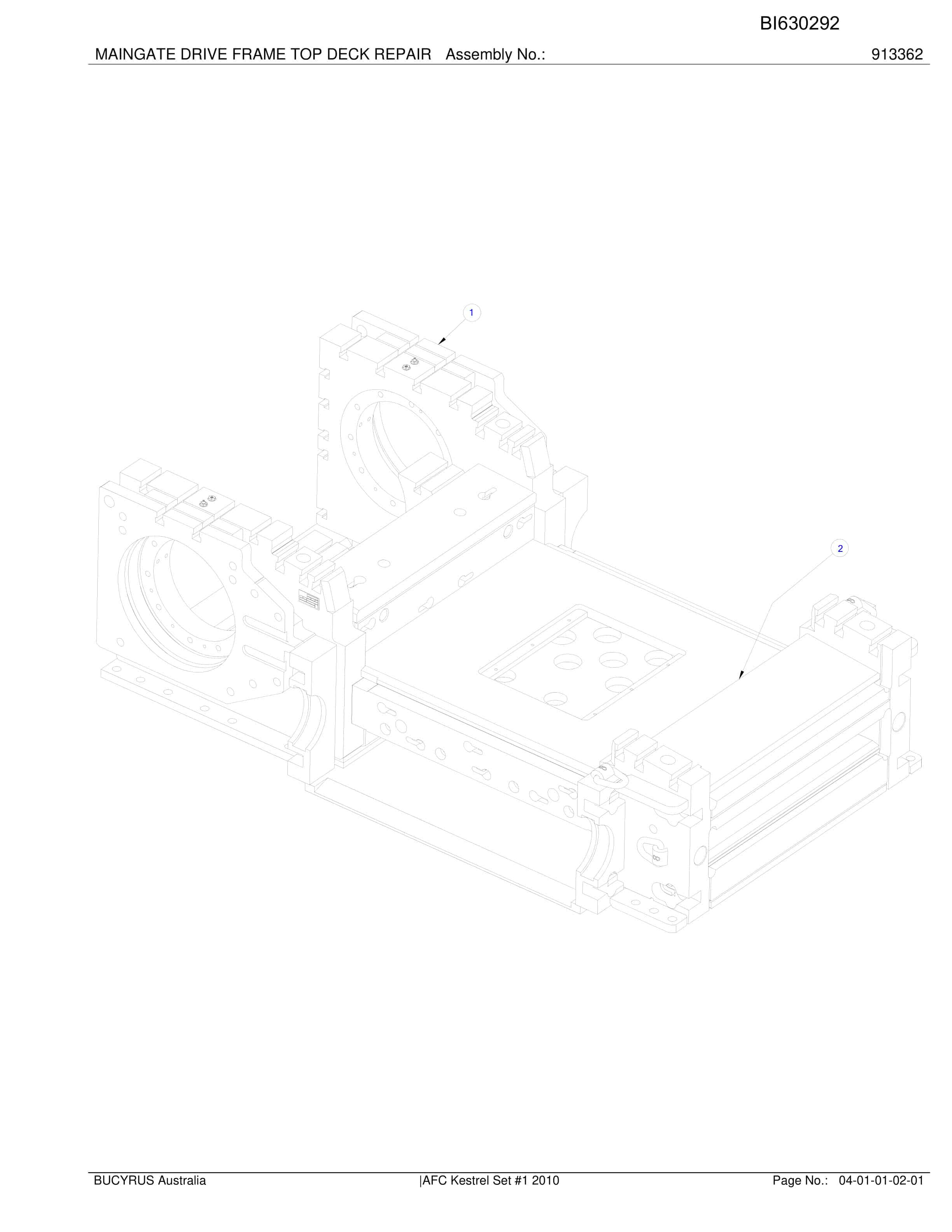 Bucyrus Kestrel AFC Set 1 2010 Parts Catalog BI630292-4