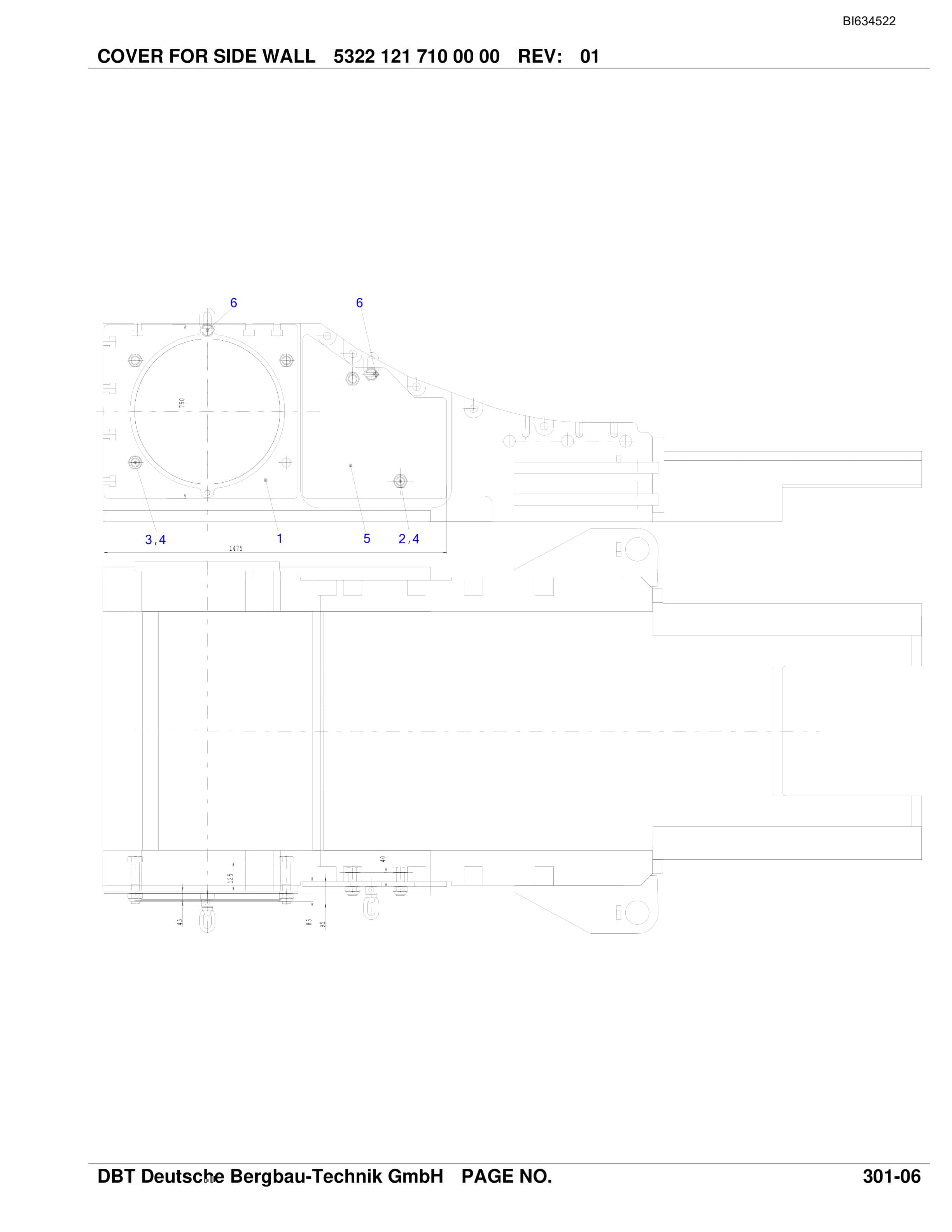 Bucyrus KUSHIRO P2 Face Conveyor-Beam Stage Loader PF4-1132 (LEFT HAnd) Parts Catalog BI634522-3