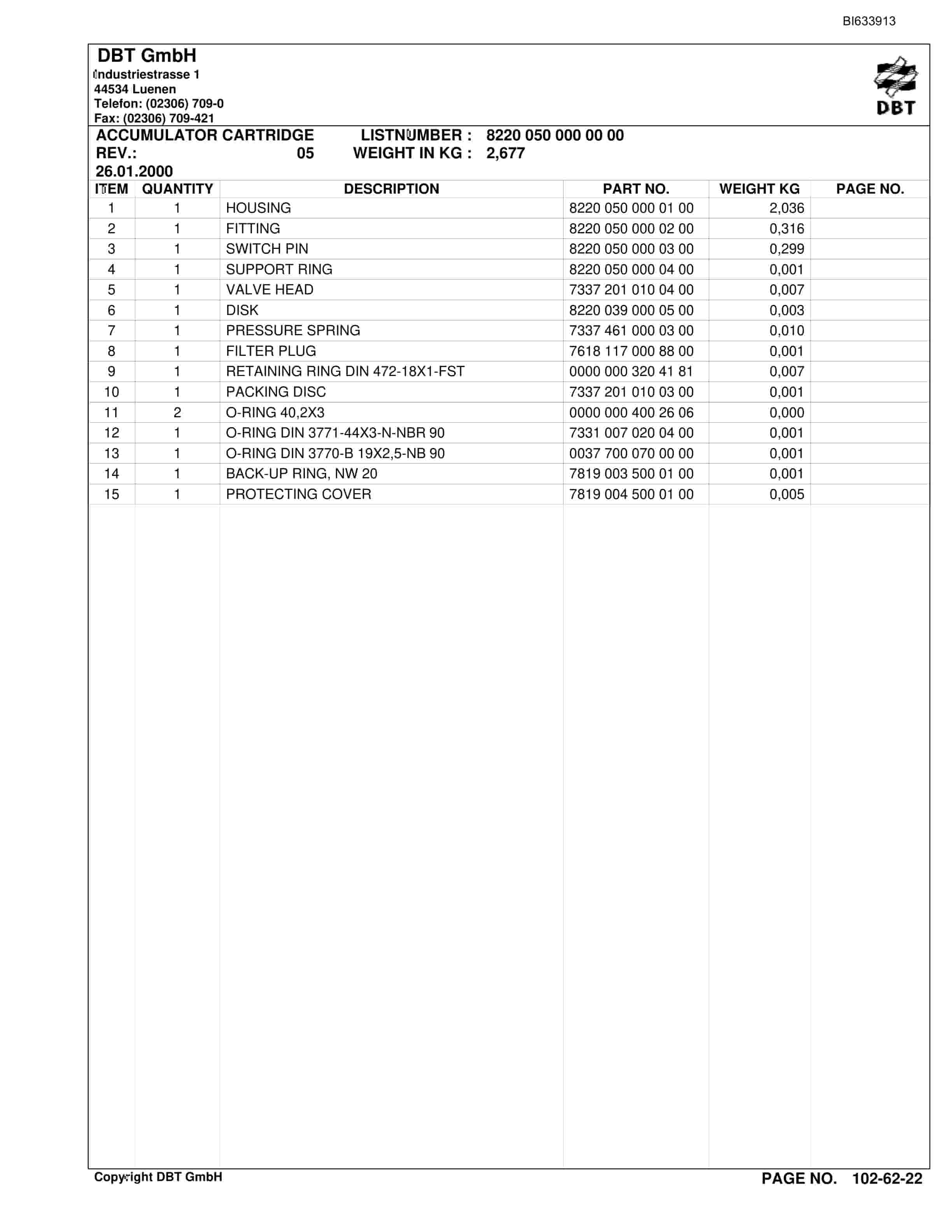 Bucyrus KYRGAJSKAJA Coal Mine DBT Shield Support Parts Catalog BI633913-2