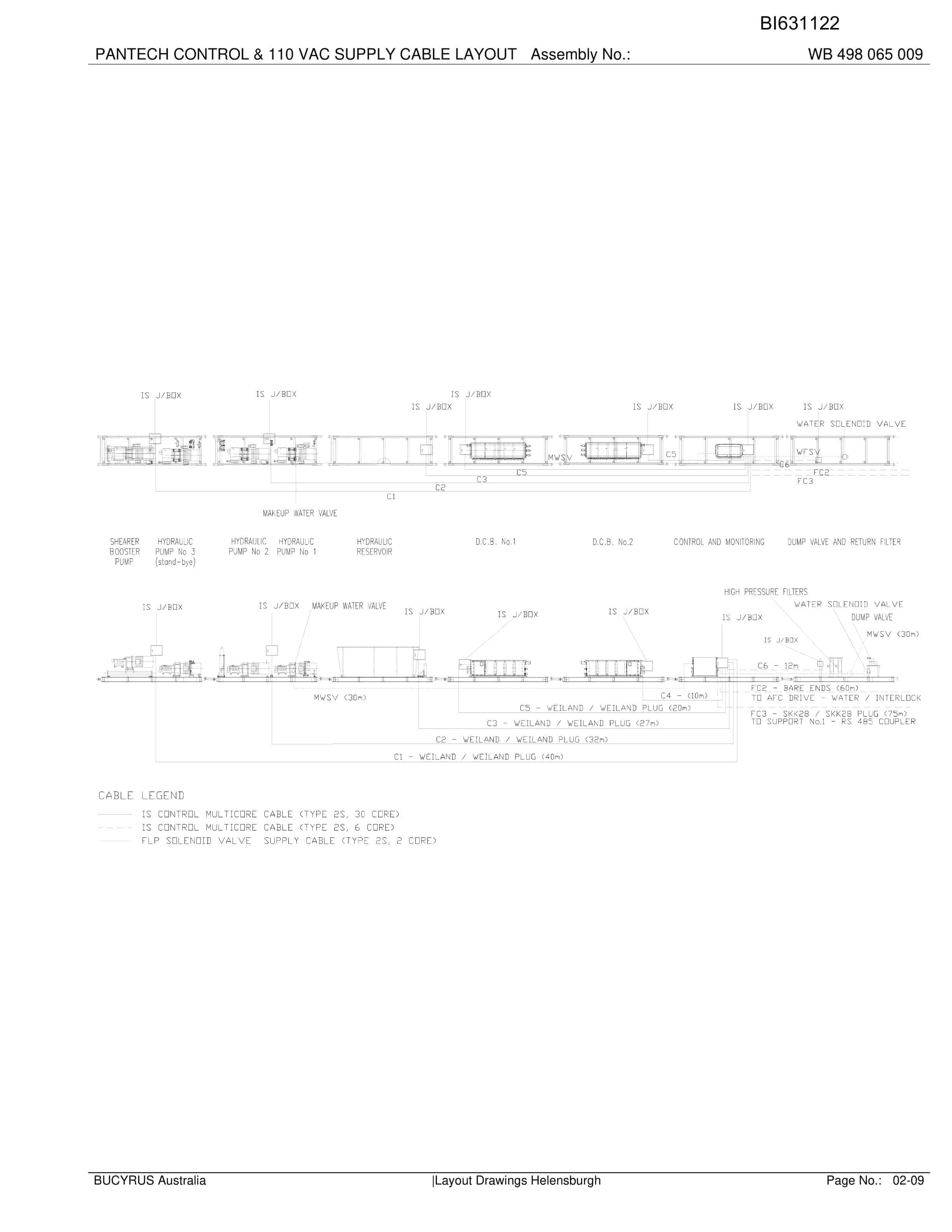 Bucyrus Layout Drawings Helensburgh Parts Catalog BI631122-5
