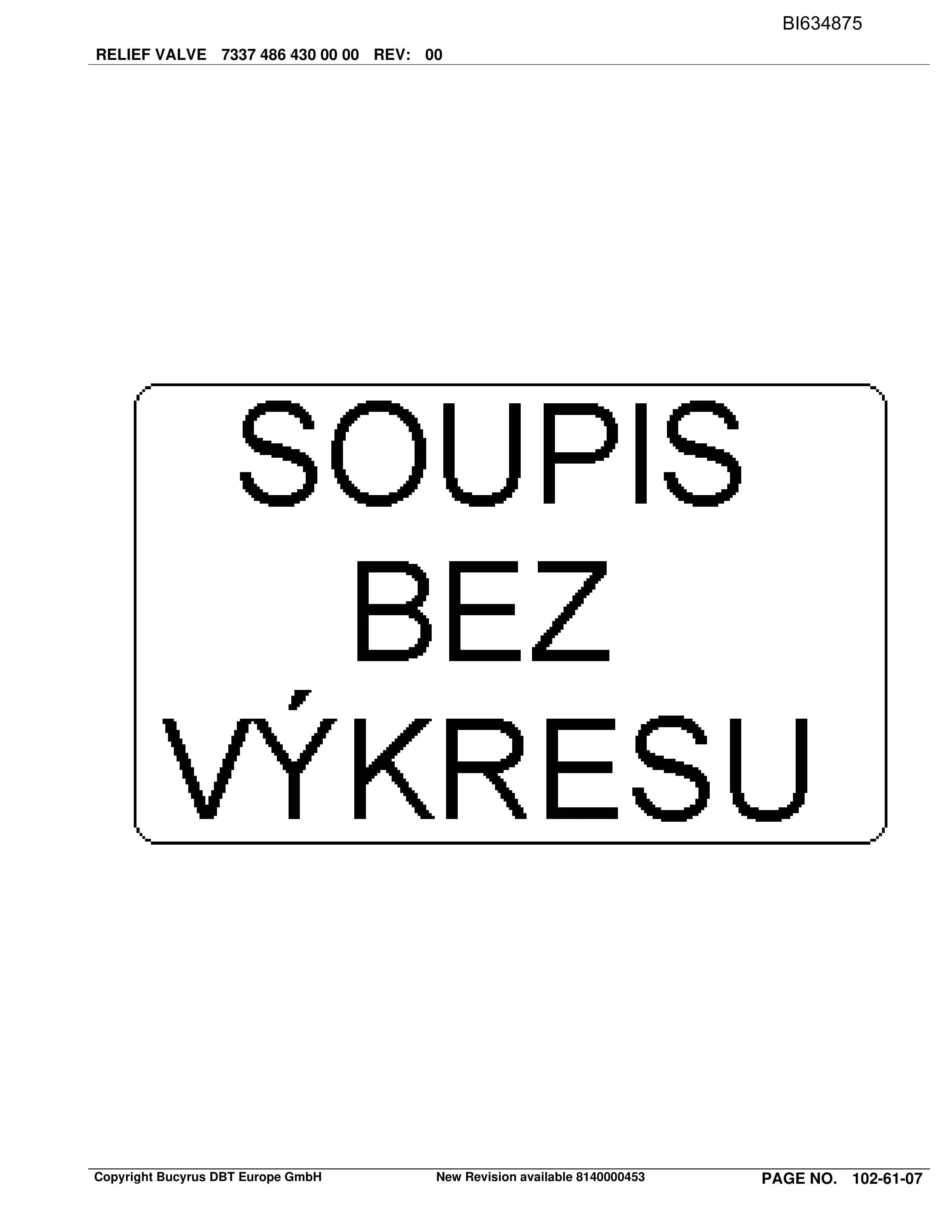 Bucyrus LAZY Roof Support And Supply Parts Catalog BI634875-3