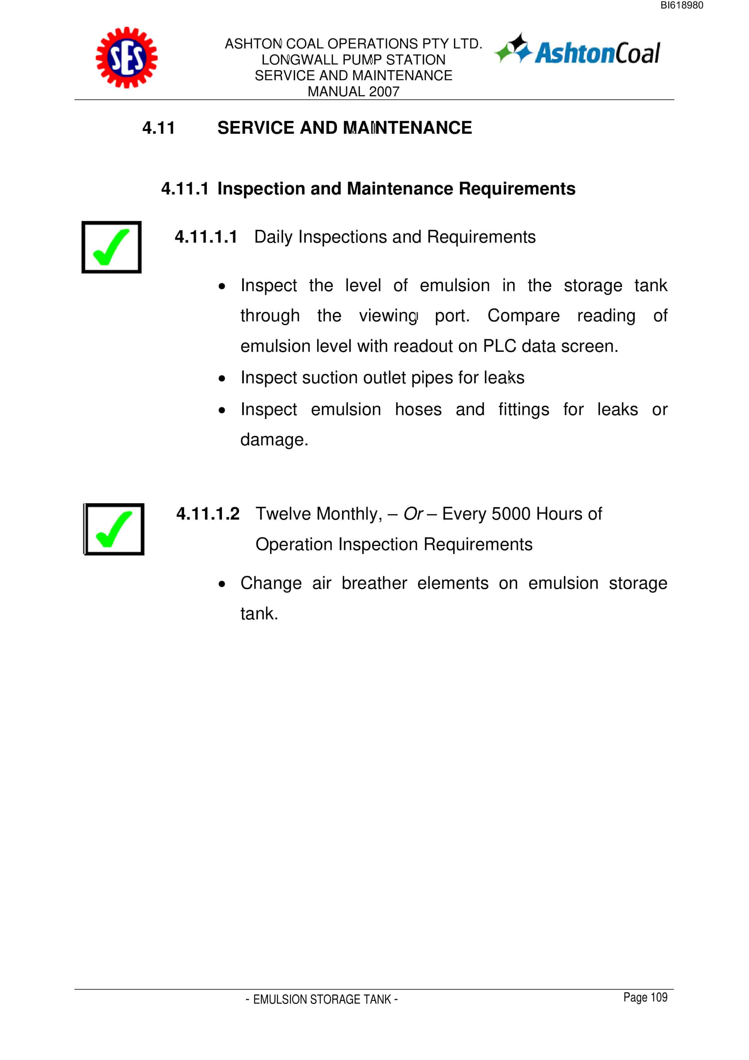 Bucyrus Longwall Pump Station Technical Manual BI618980-2