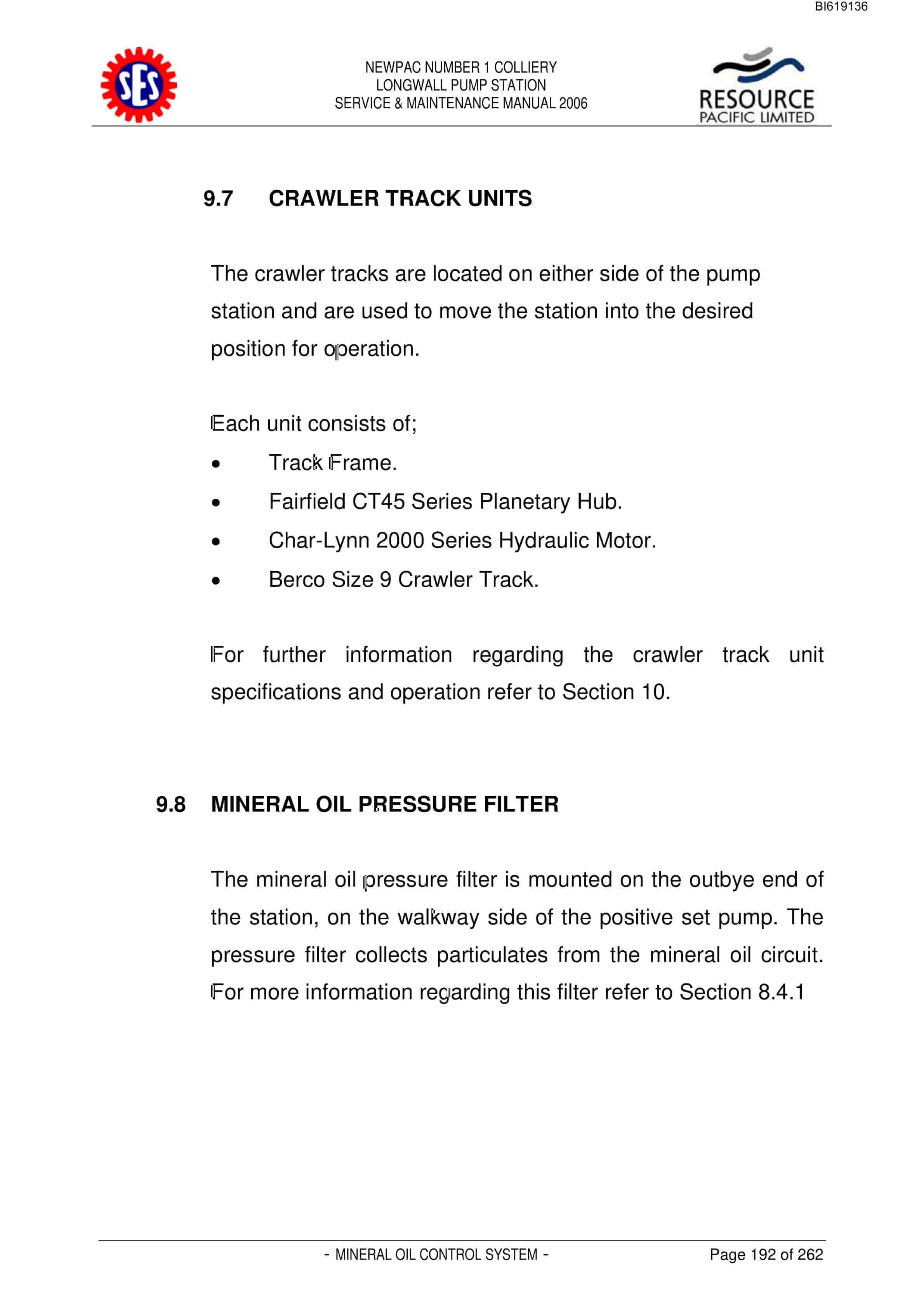 Bucyrus Longwall Pump Station Technical Manual BI619136-4