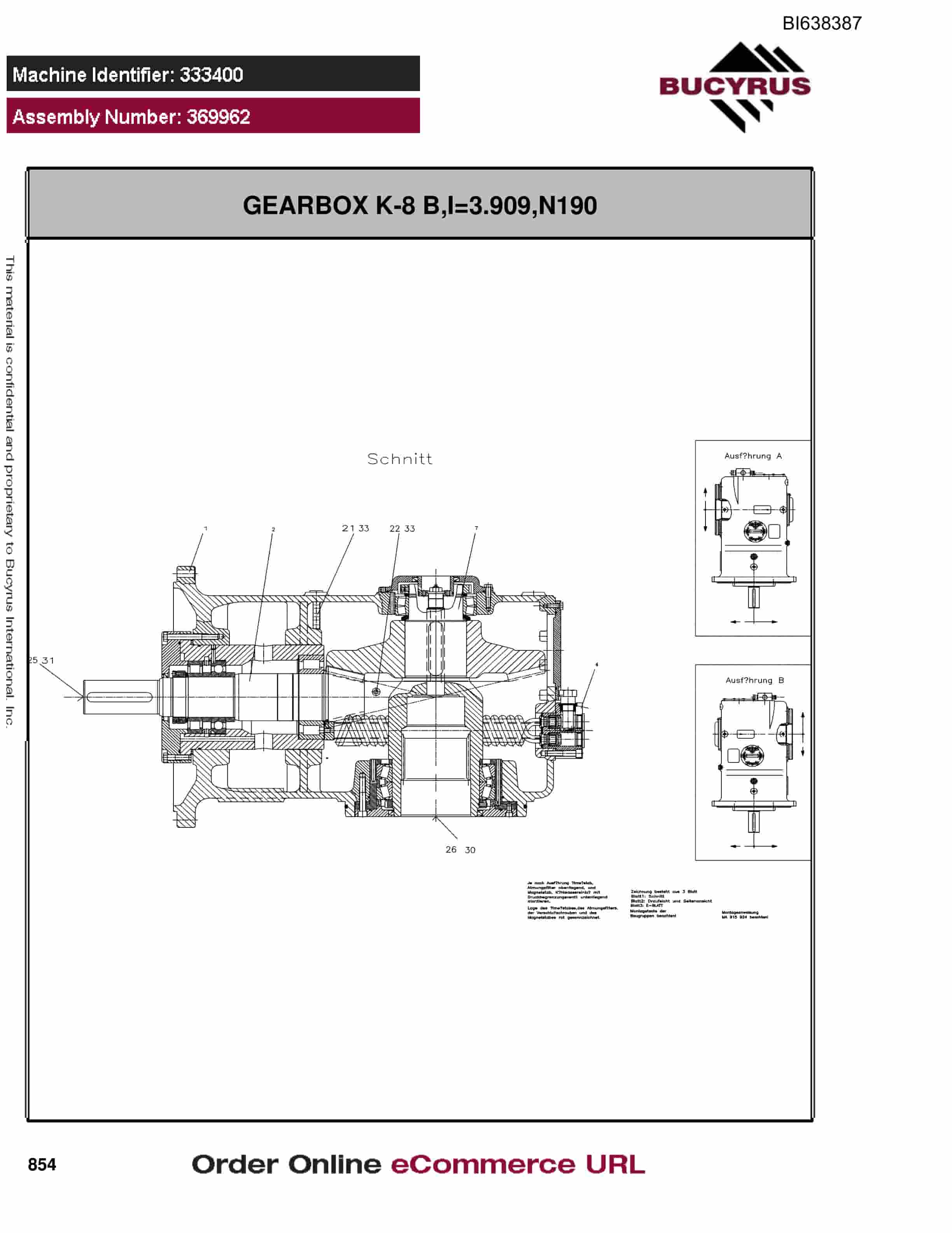 Bucyrus Longwall System Parts Catalog BI638387-5