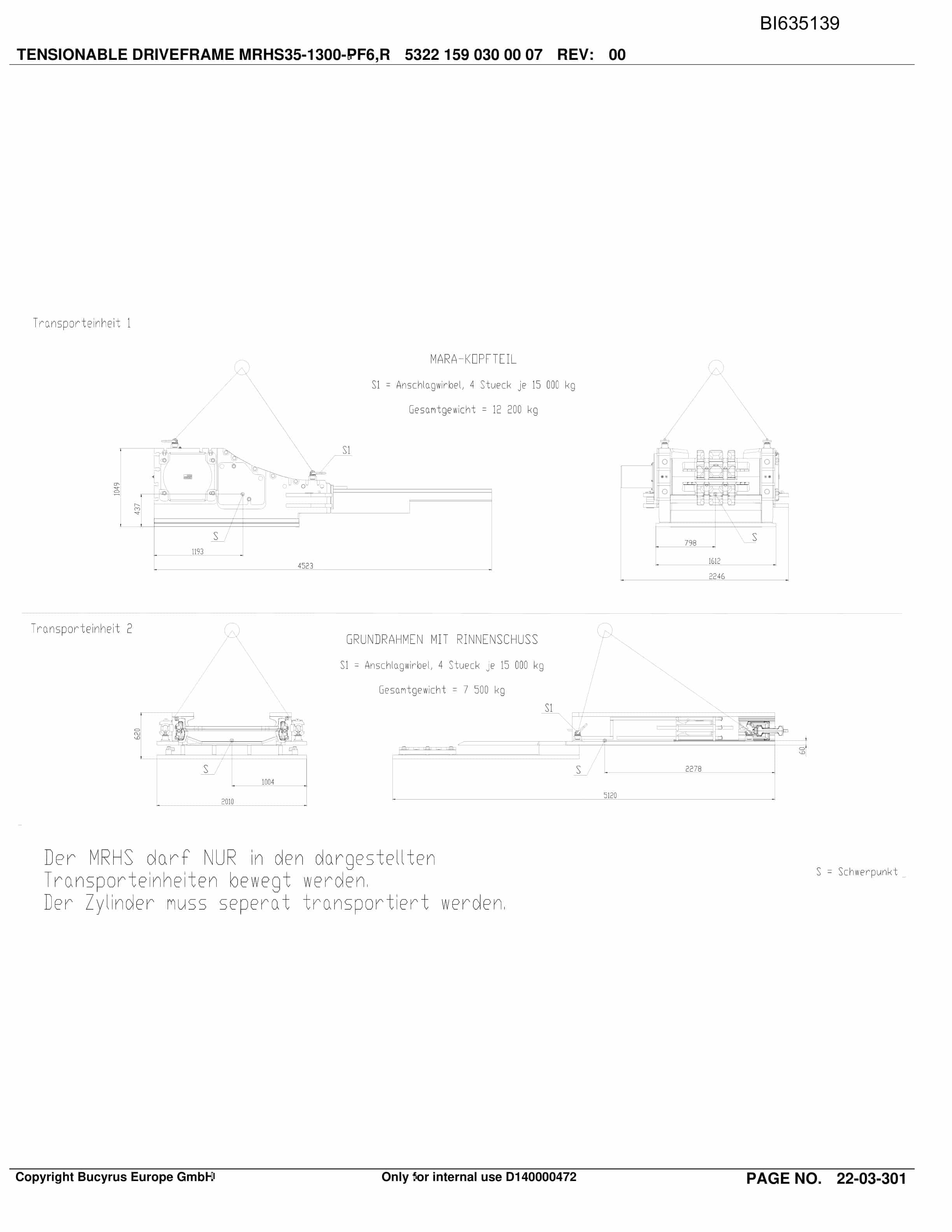 Bucyrus LTCC Conveyor System XIEGOU II Parts Catalog BI635139-4