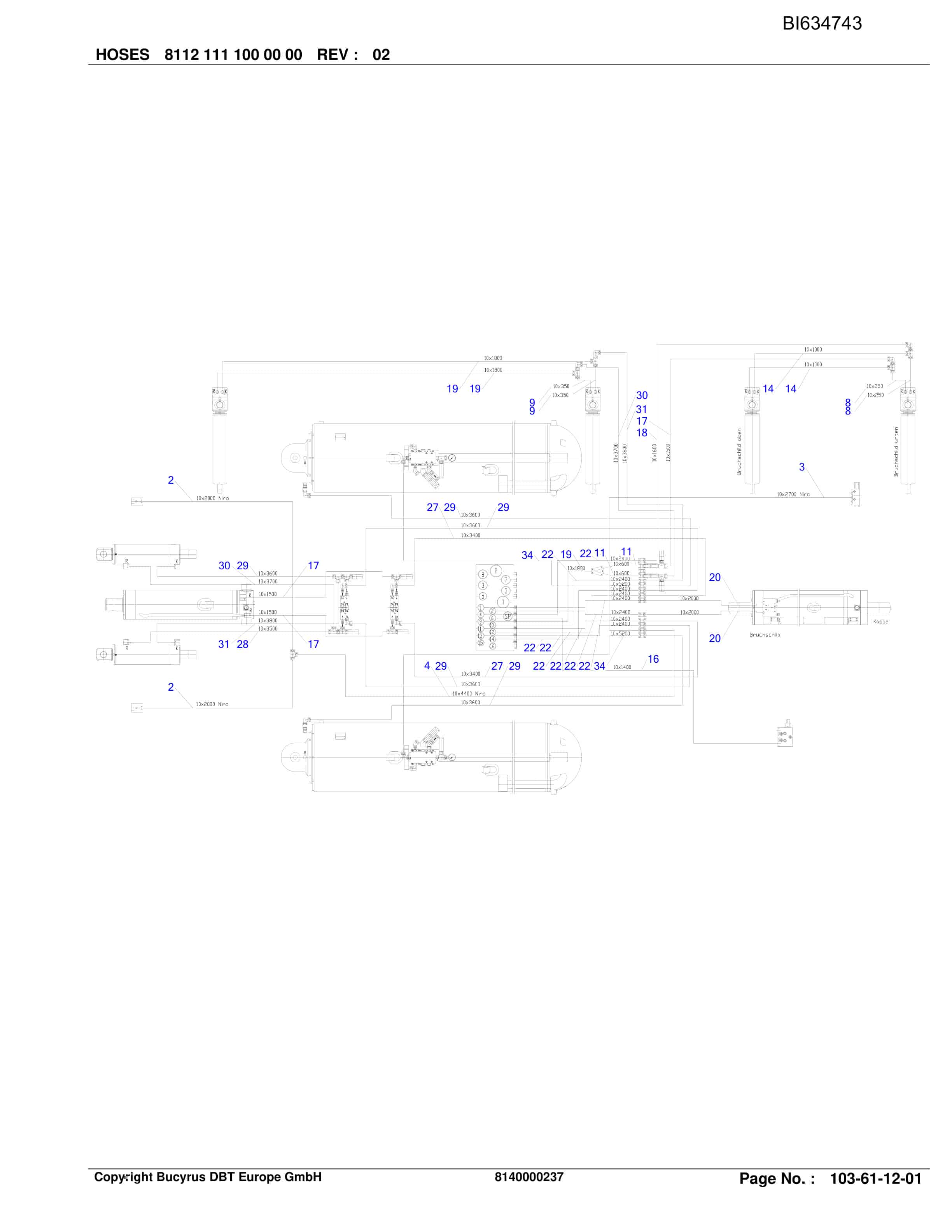 Bucyrus MATLA Roof Support And ACESSORIES Parts Catalog BI634743-3