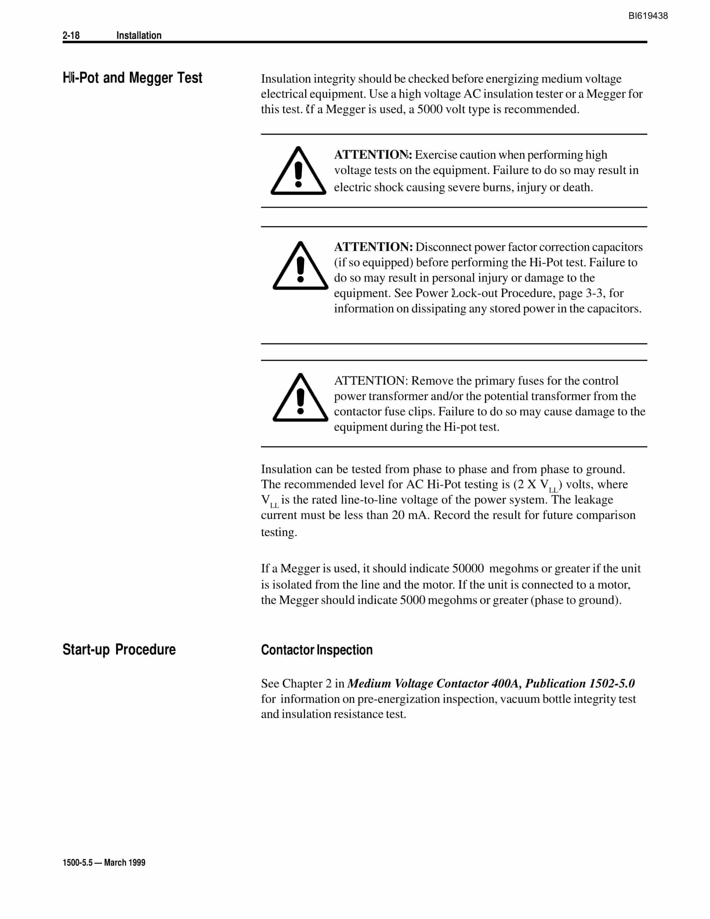 Bucyrus Medium Voltage Controller Bulletin 1512 Technical Manual BI619438-2