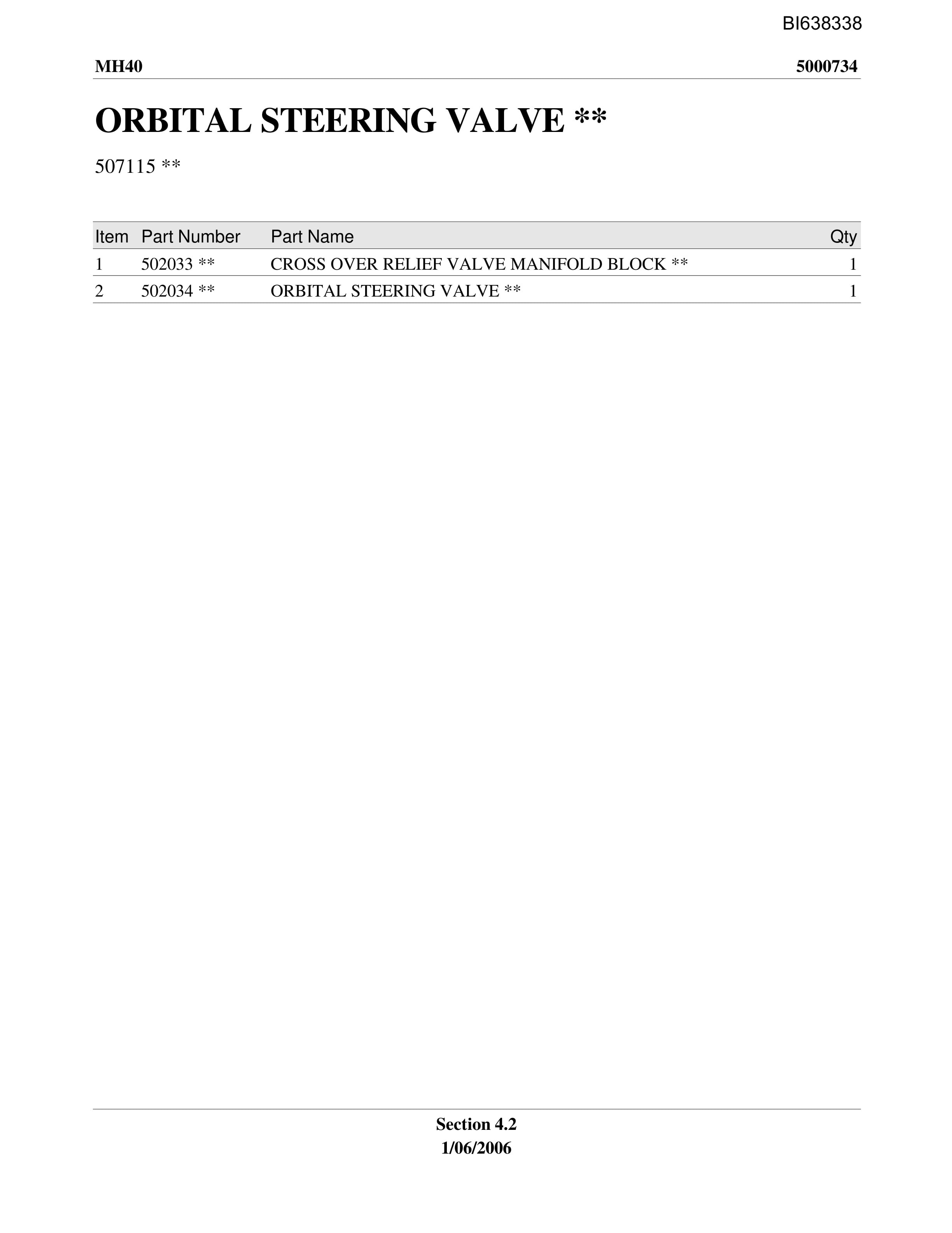 Bucyrus MH-40 Parts Catalog BI638338-2