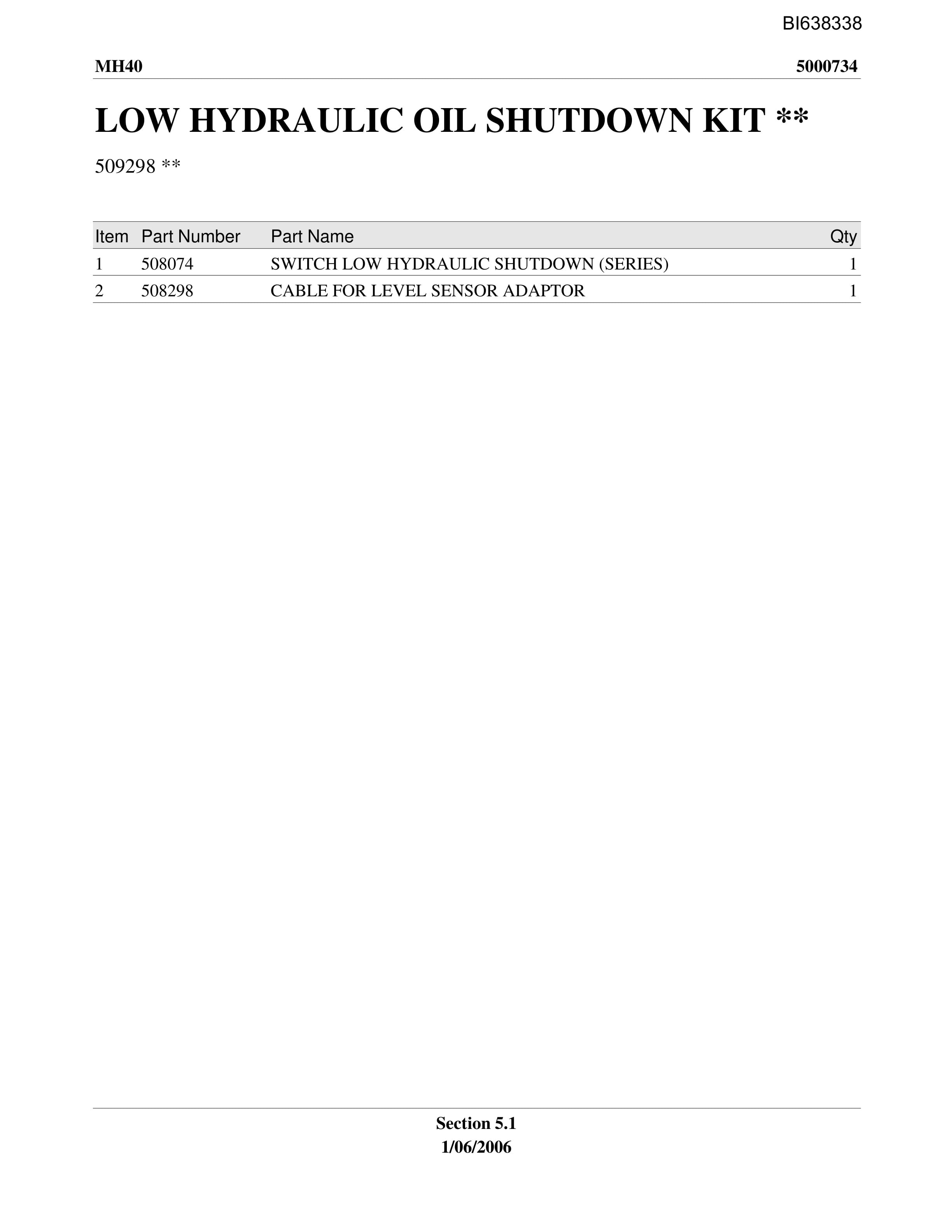 Bucyrus MH-40 Parts Catalog BI638338-4