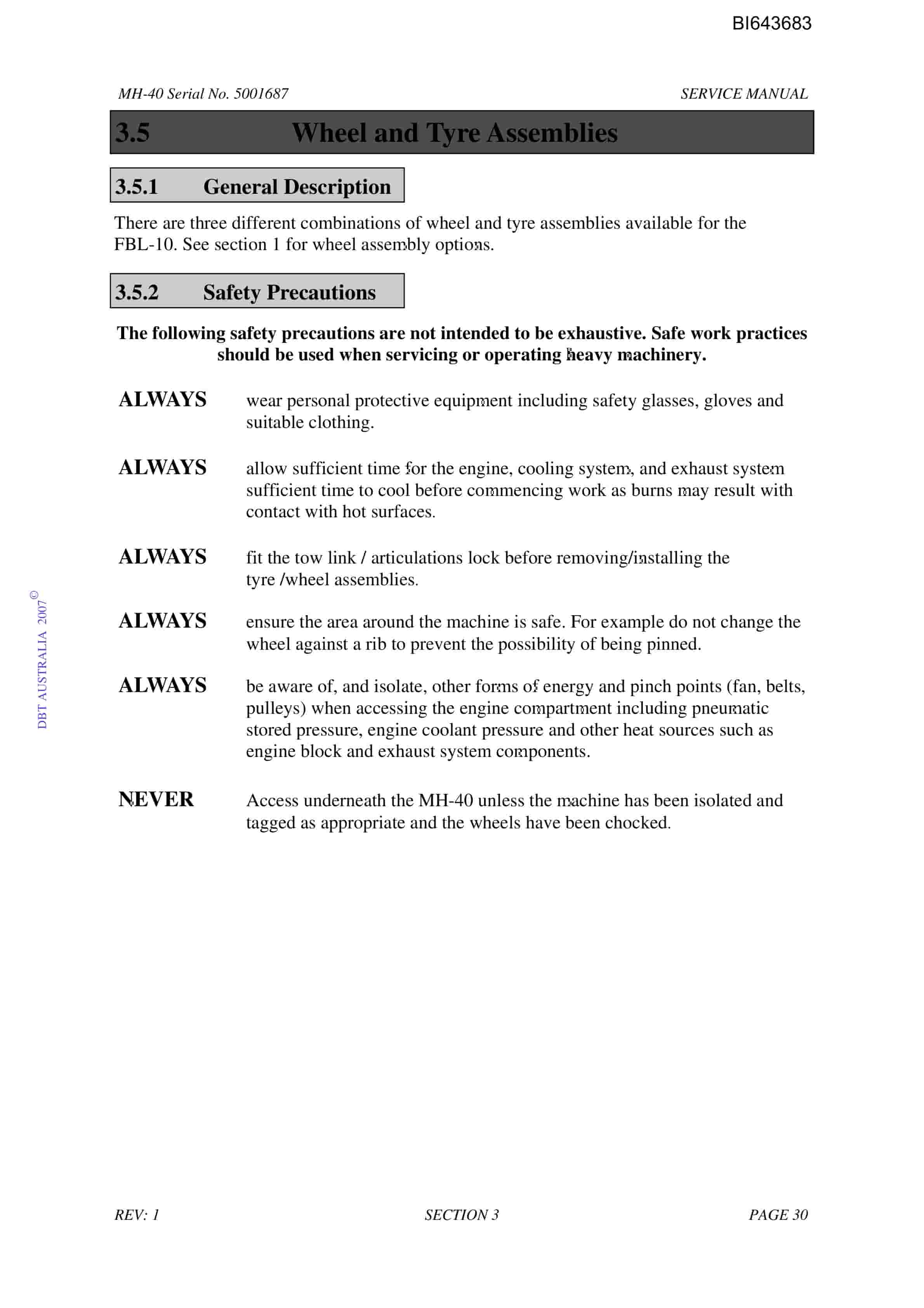 Bucyrus MH-40 Shield Hauler Technical Manual BI643683 2 Bucyrus MH-40 Shield Hauler Technical Manual BI643683 - Image 2