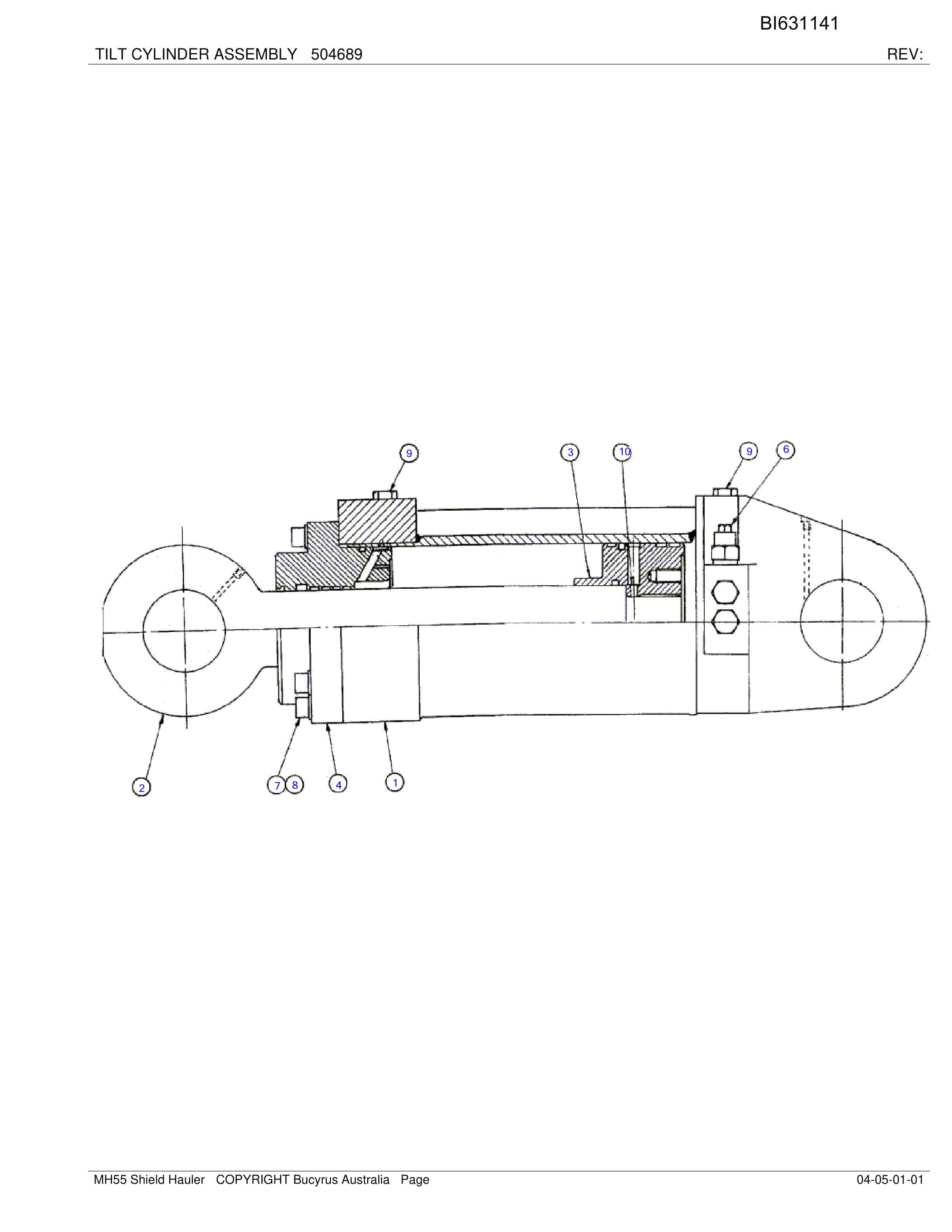 Bucyrus MH55 Shield Hauler Parts Catalog BI631141-2