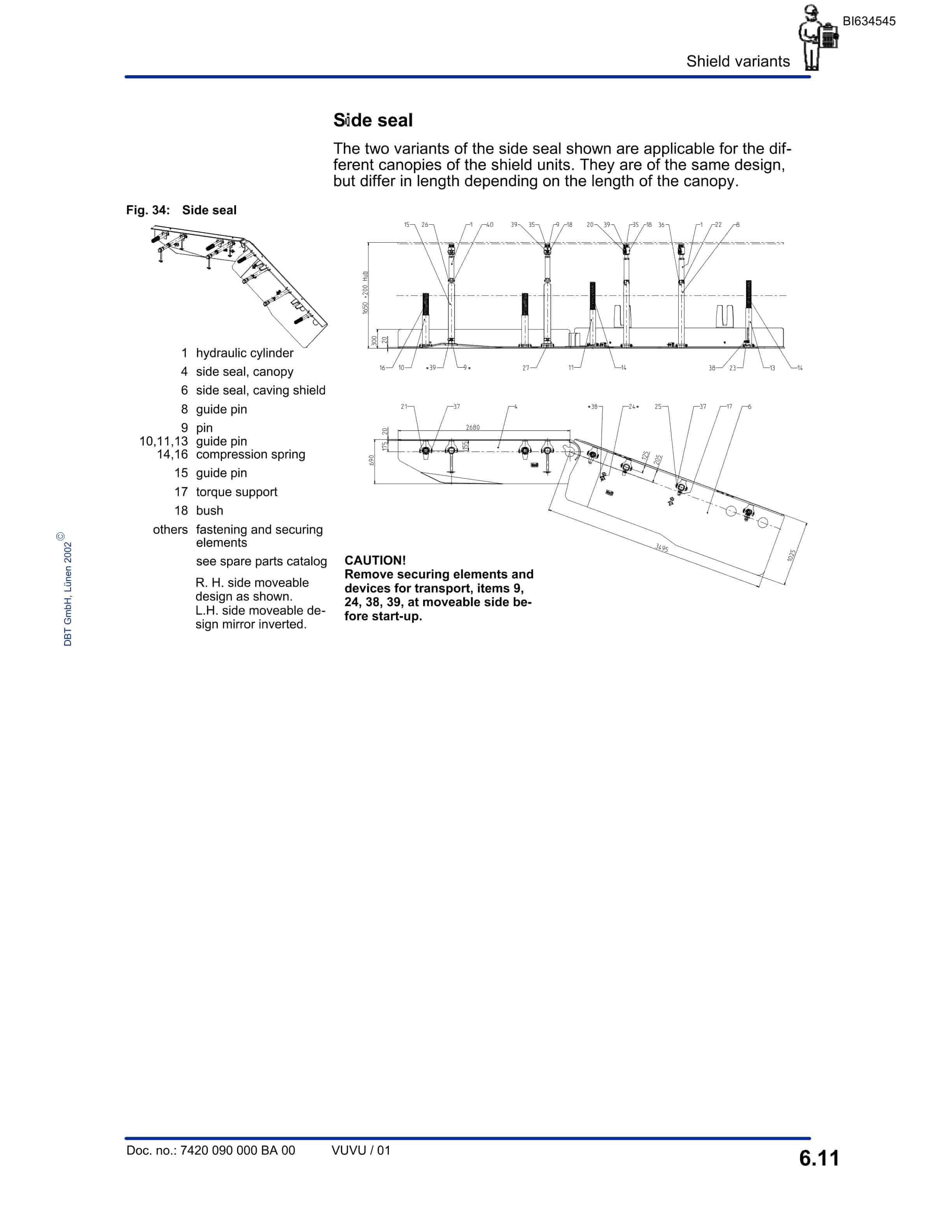 Bucyrus Mine JINCHENG DBT Shield Support And Supplies Parts Catalog BI634545-3