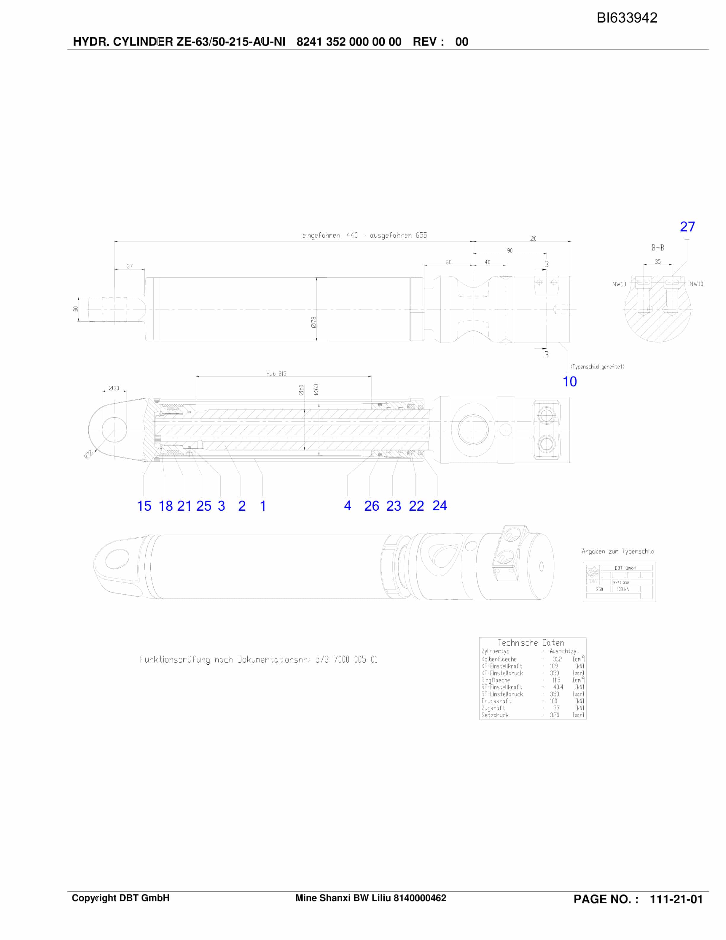 Bucyrus Mine Shanxi BW Liliu Parts Catalog BI633942-2