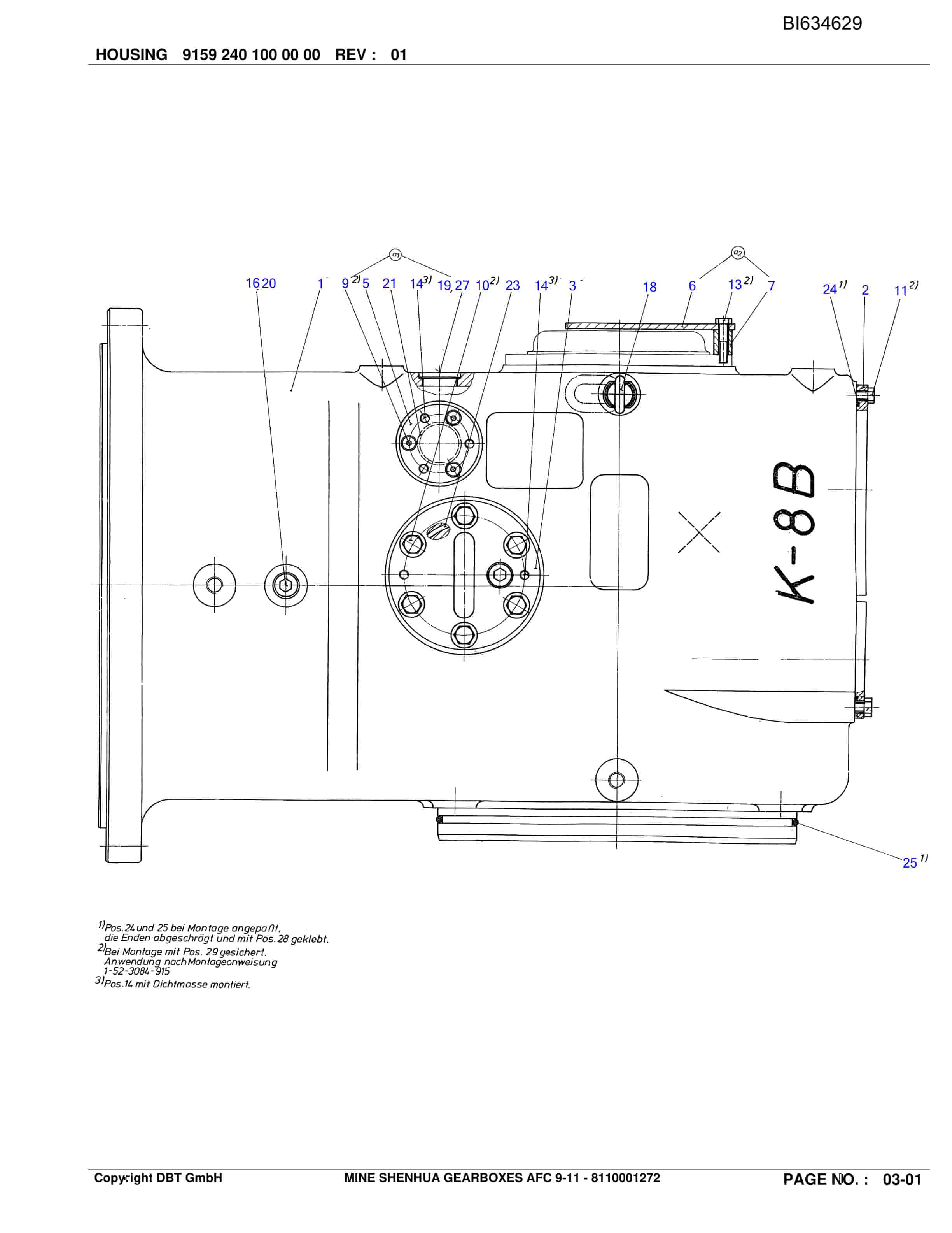 Bucyrus Mine SHENHUA GearboxES AFC Parts Catalog BI634629-5