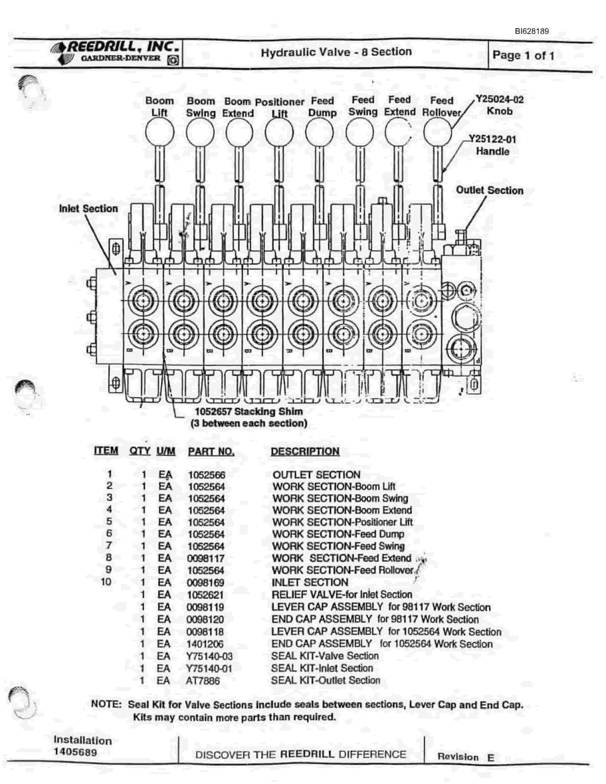 Bucyrus MK20HE Electric Hydraulic Jumbo Parts Catalog BI628189-5