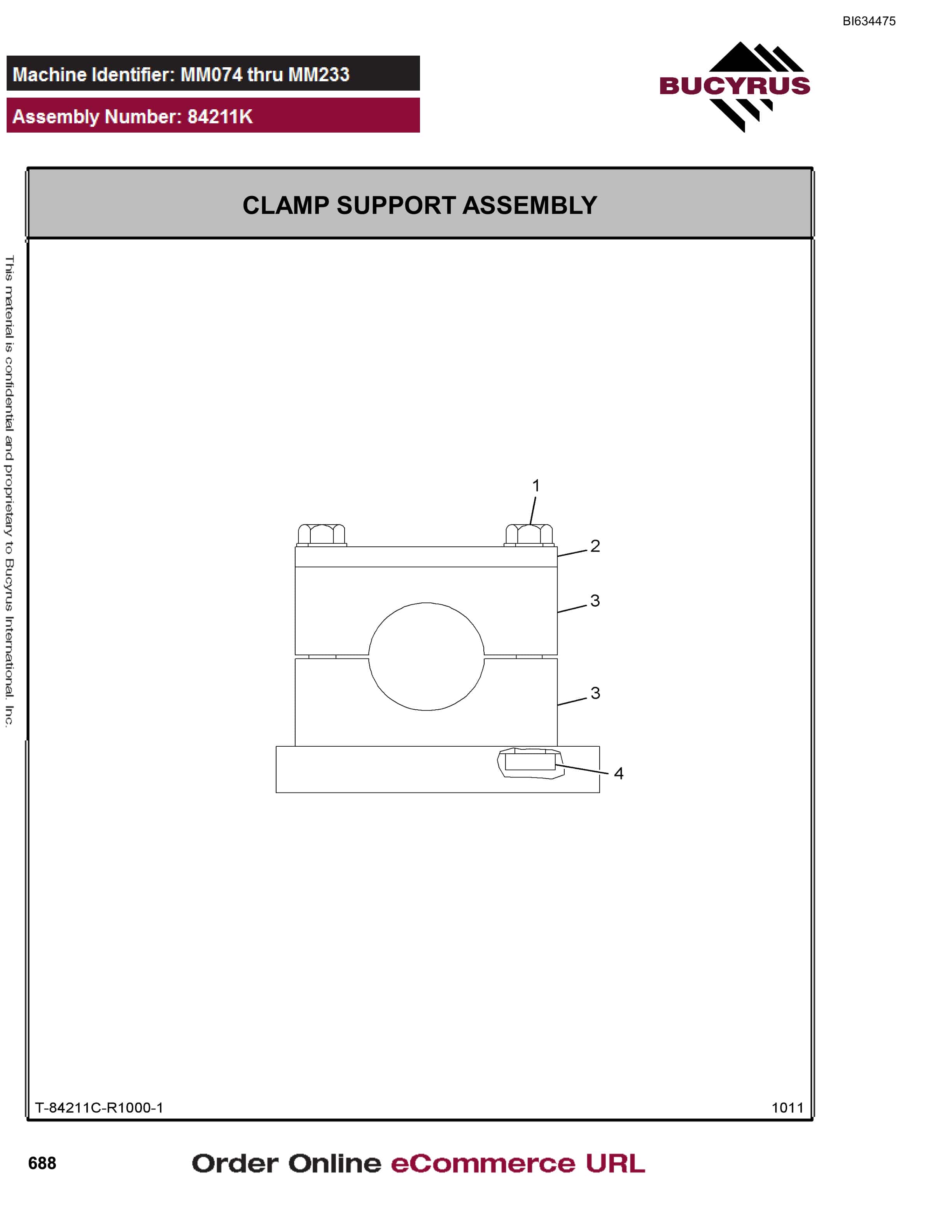 Bucyrus MK30B Parts Catalog BI634475-5