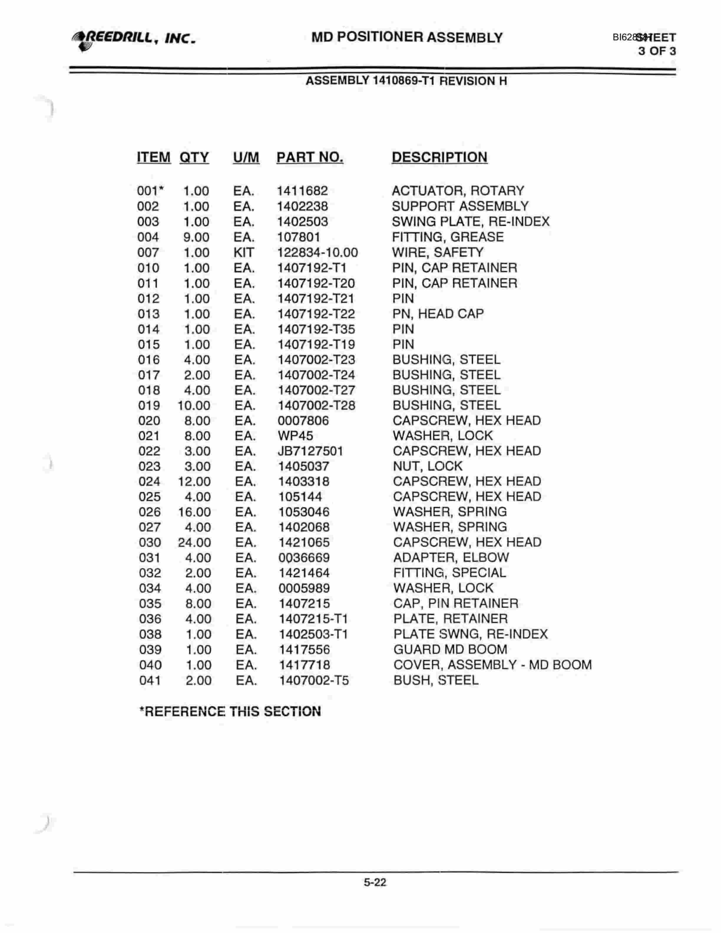 Bucyrus MK65HE Two Boom Hydraulic Jumbo Parts Catalog BI628187-5