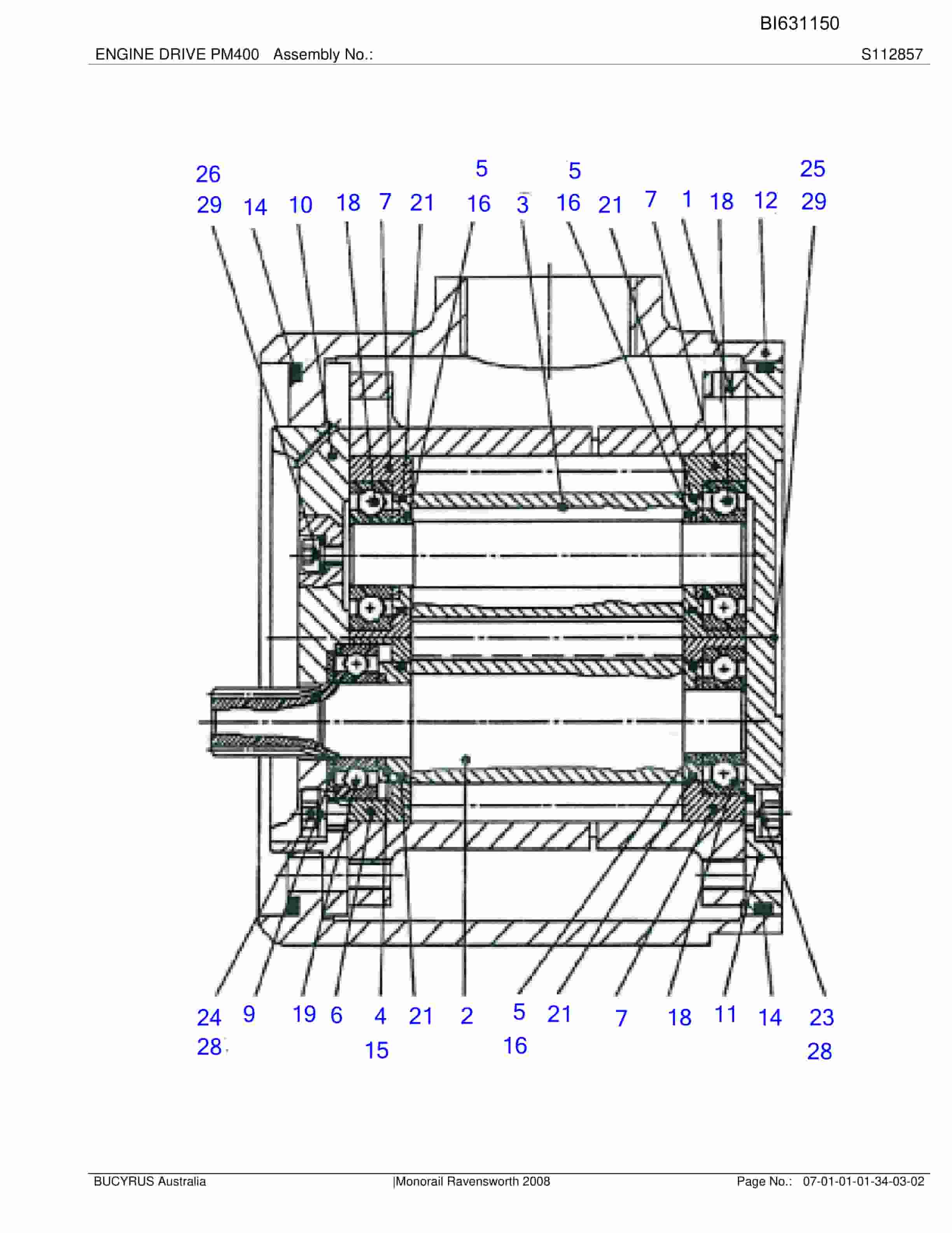 Bucyrus Monorail Ravensworth 2008 Parts Catalog BI631150-4
