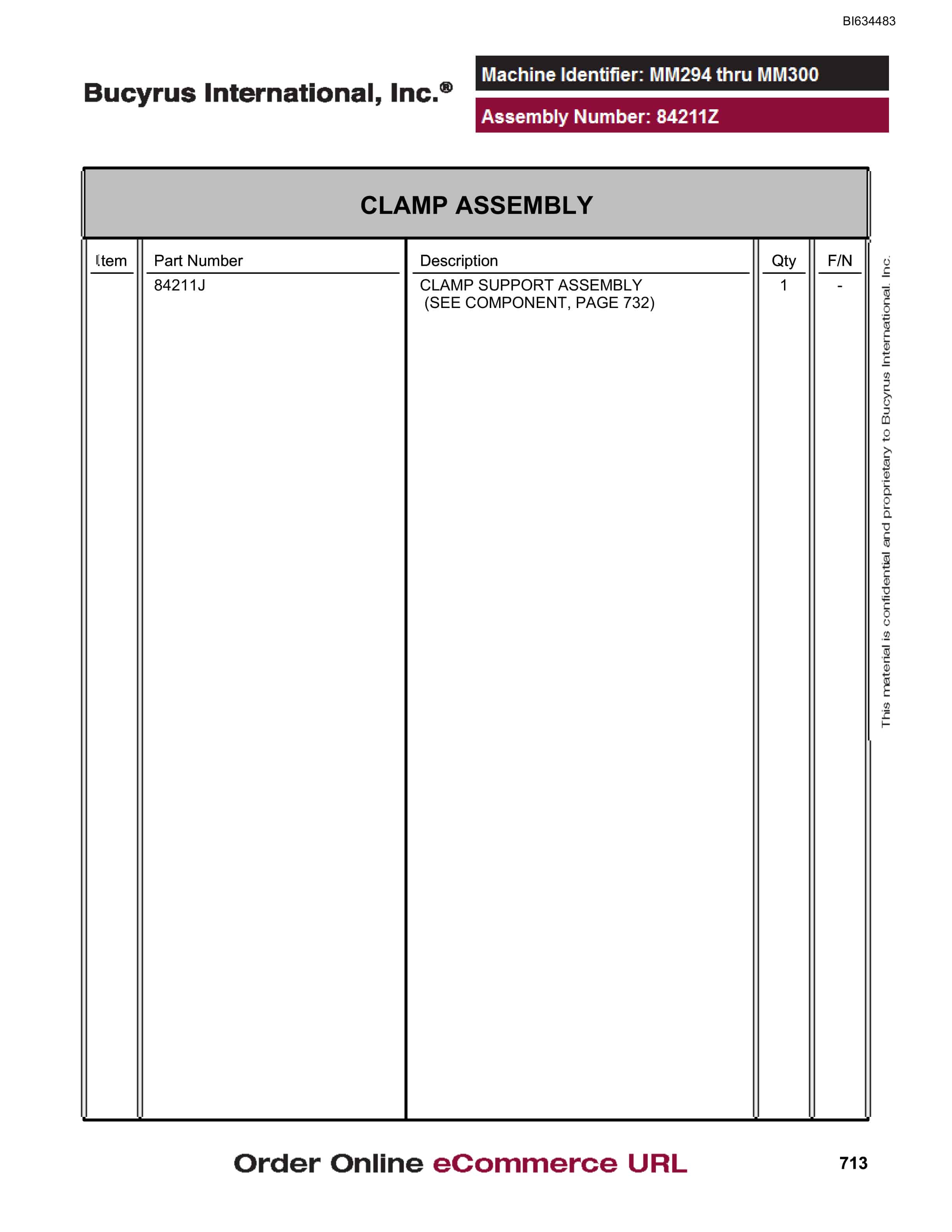 Bucyrus MT3300 AC Parts Catalog BI634483-4