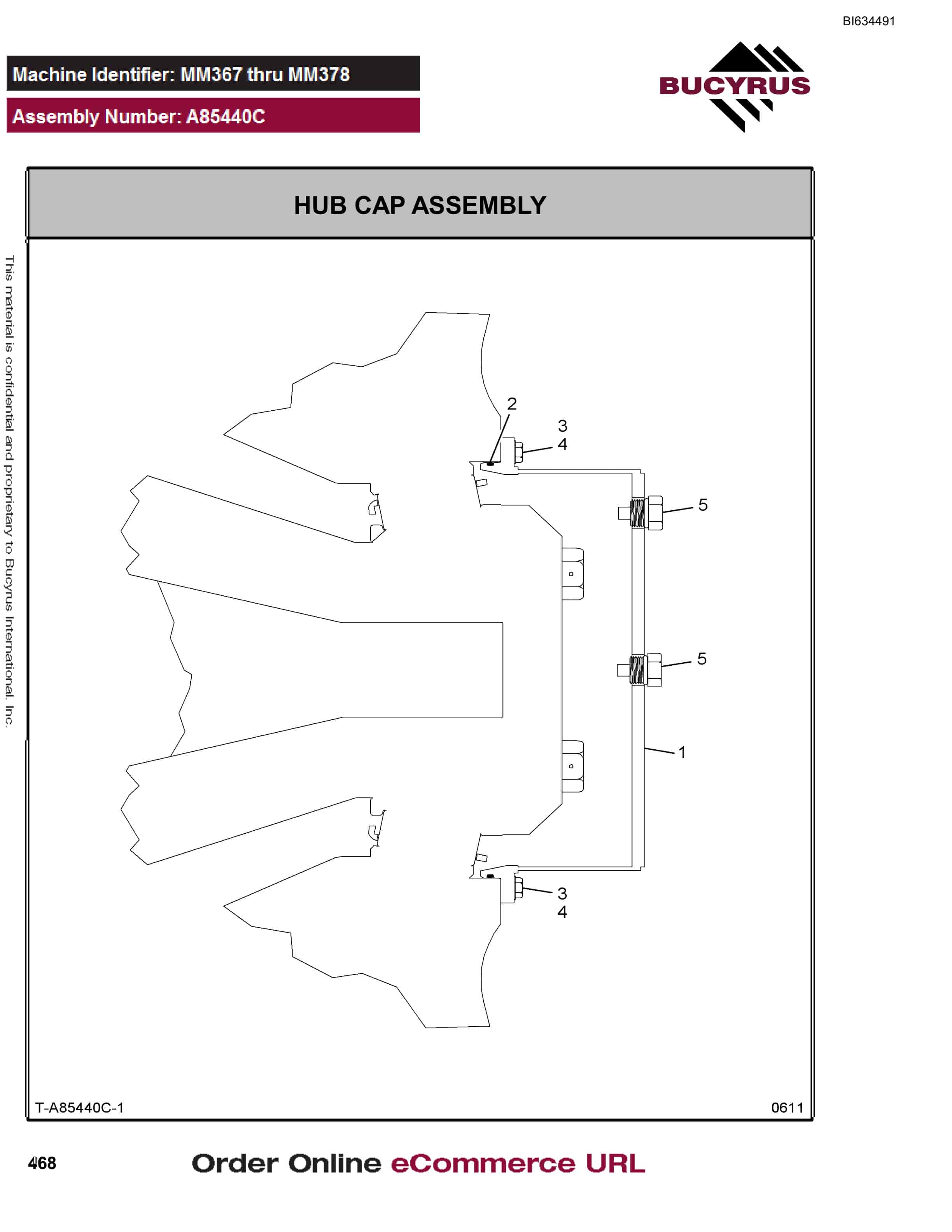 Bucyrus MT3300 AC Parts Catalog BI634491-2
