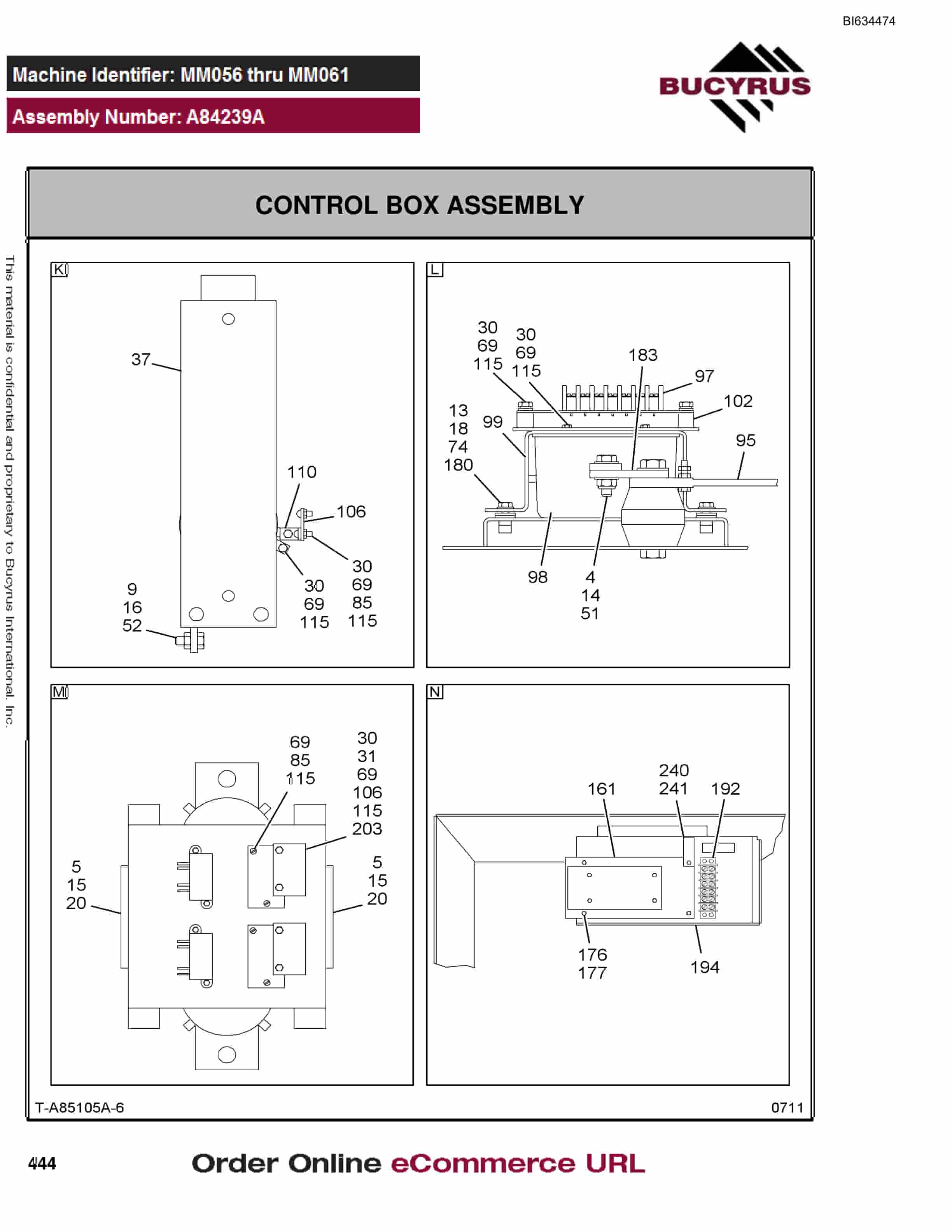 Bucyrus MT3300 Parts Catalog BI634474-2