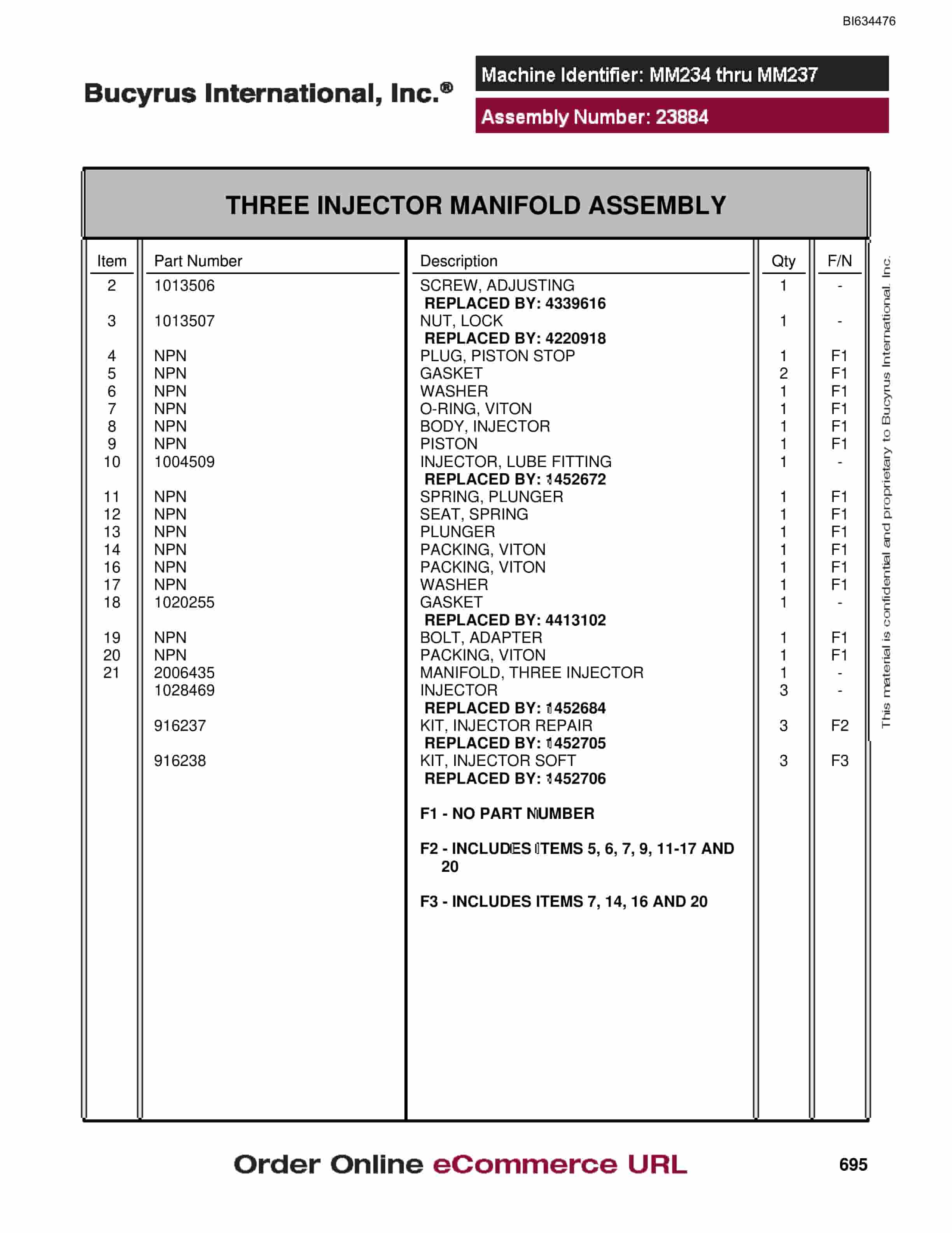 Bucyrus MT3300 Parts Catalog BI634476-4