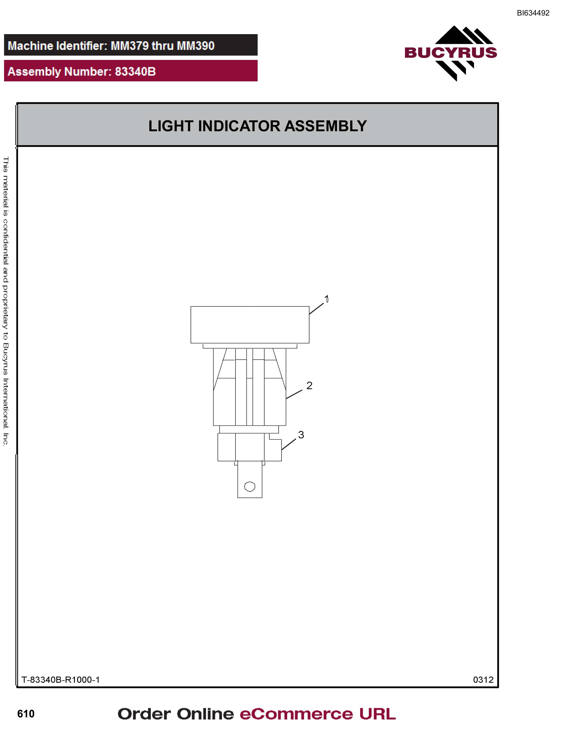 Bucyrus MT3300 Parts Catalog BI634492-3
