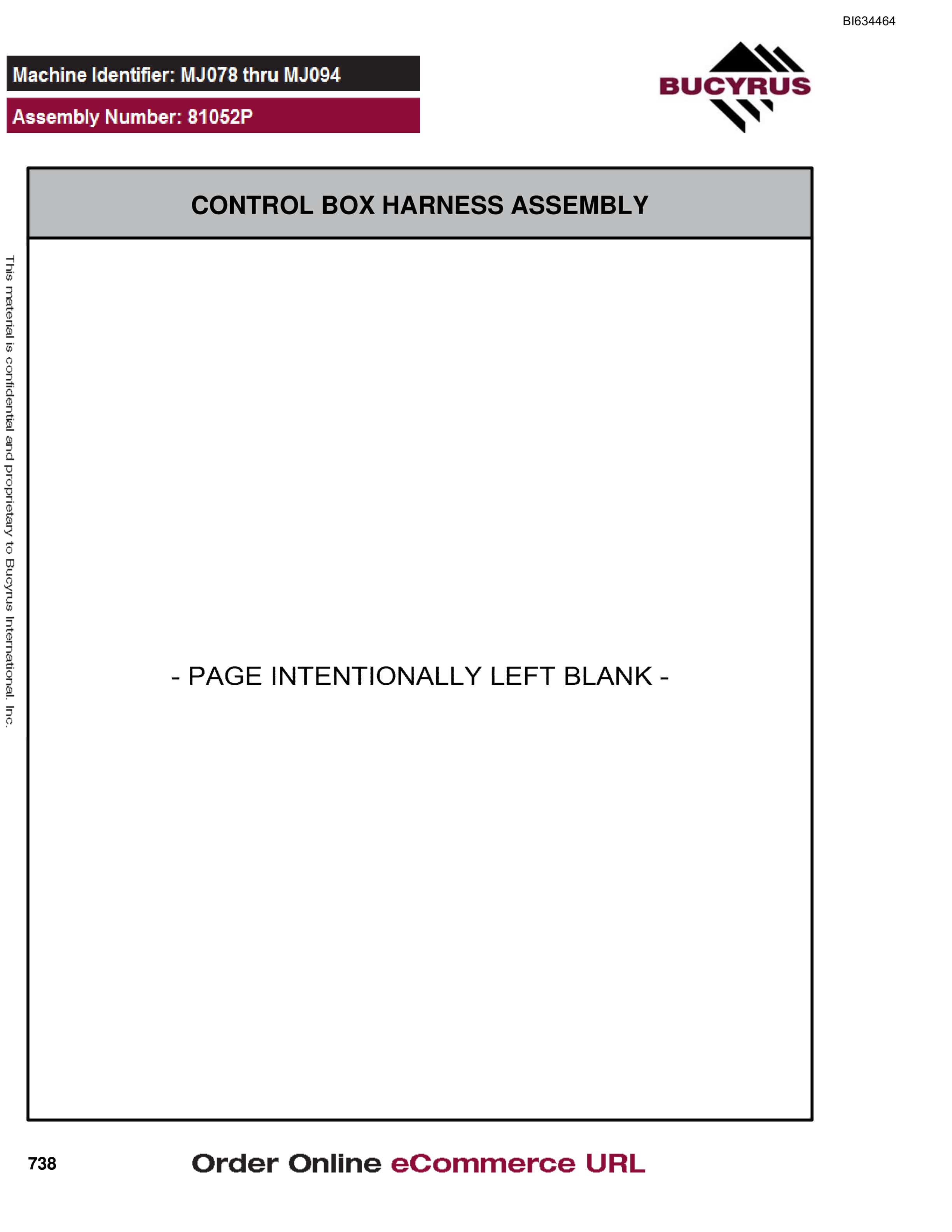 Bucyrus MT3600 Parts Catalog BI634464-5