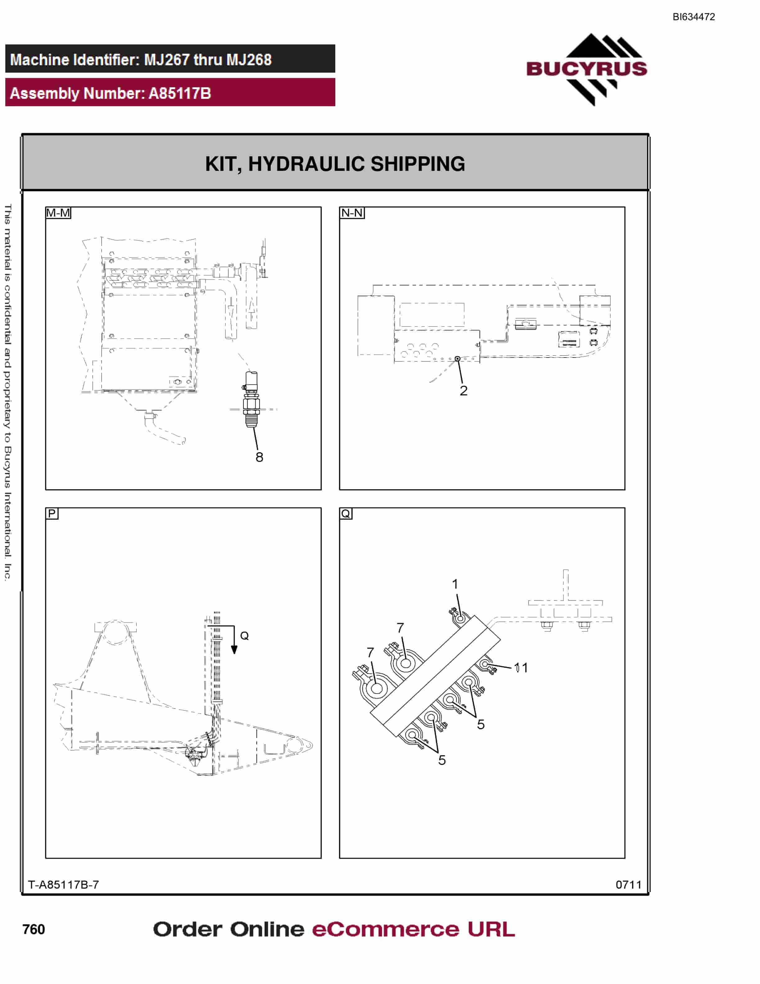 Bucyrus MT3700 AC Parts Catalog BI634472-4