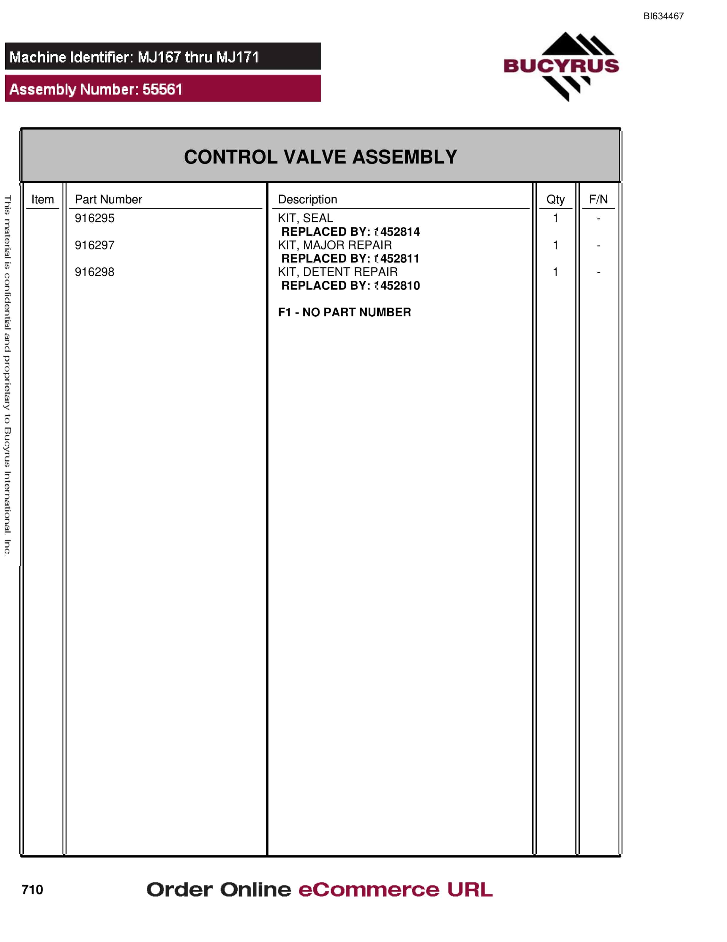 Bucyrus MT3700 Parts Catalog BI634467-4