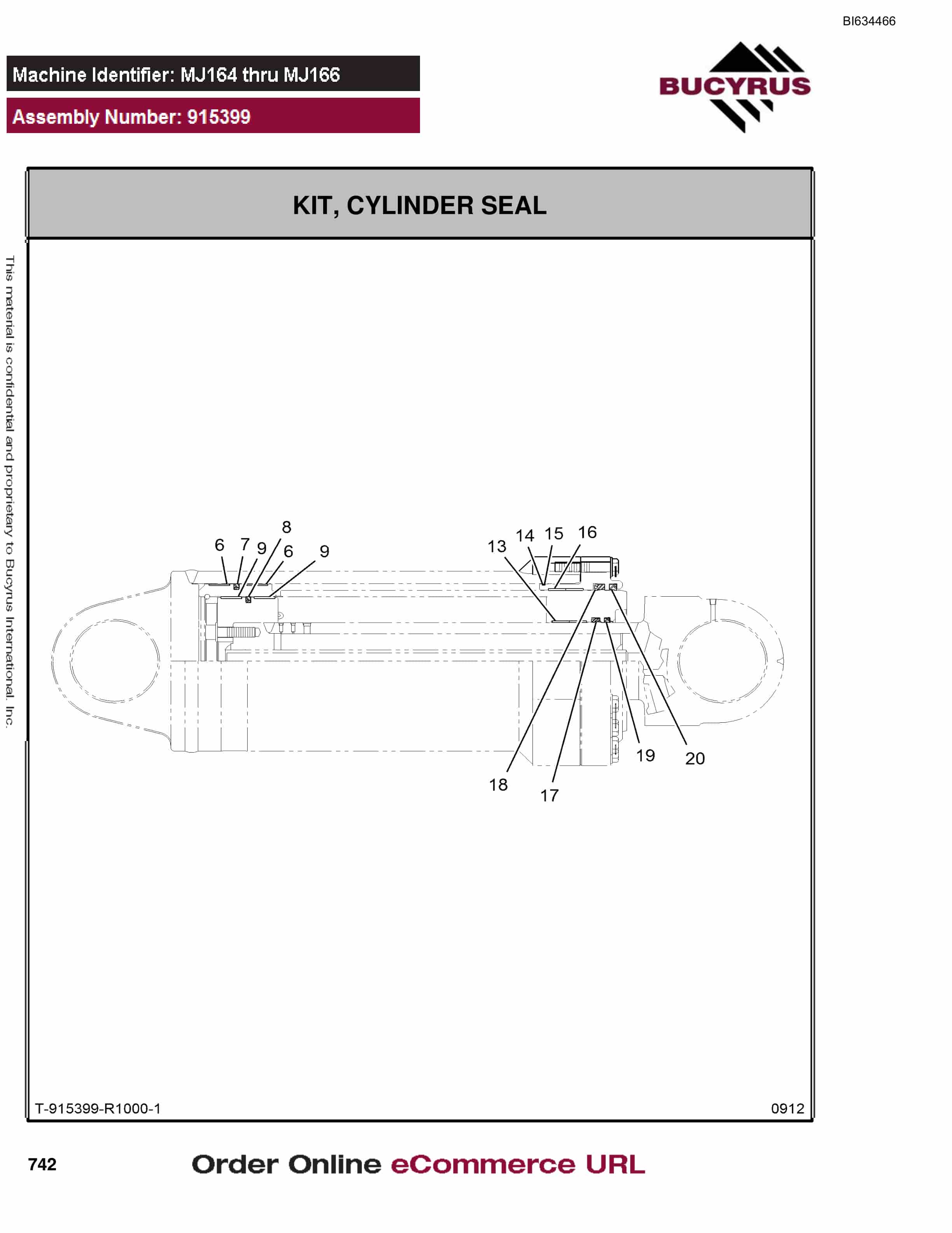 Bucyrus MT3700B Parts Catalog BI634466-4