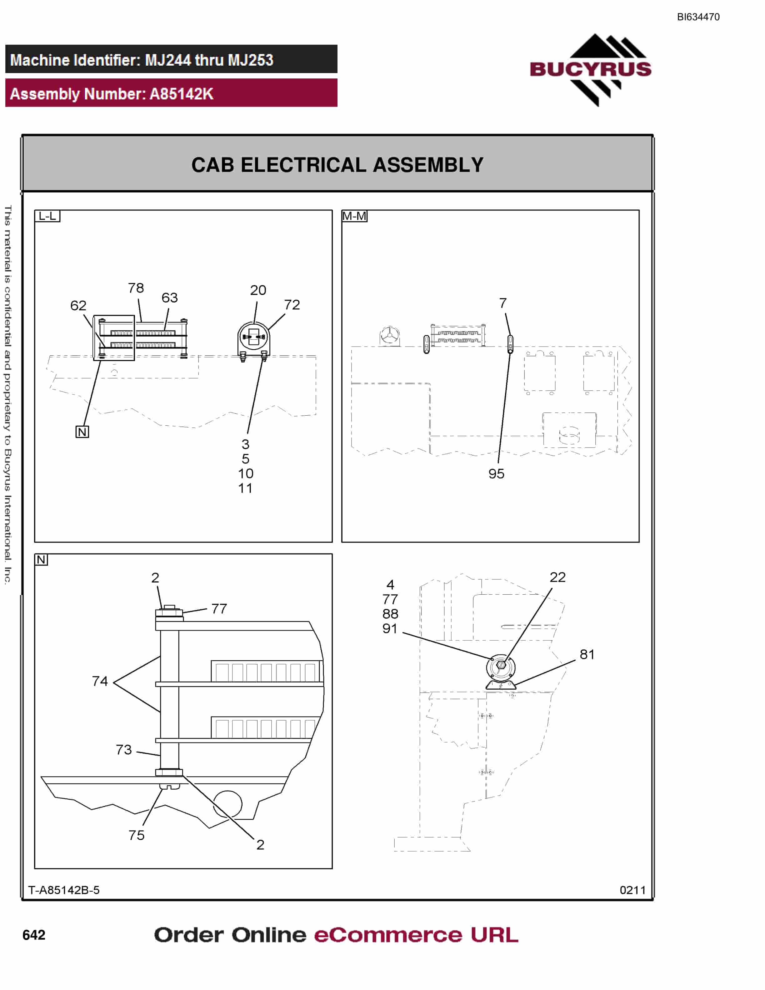 Bucyrus MT3700B Parts Catalog BI634470-3