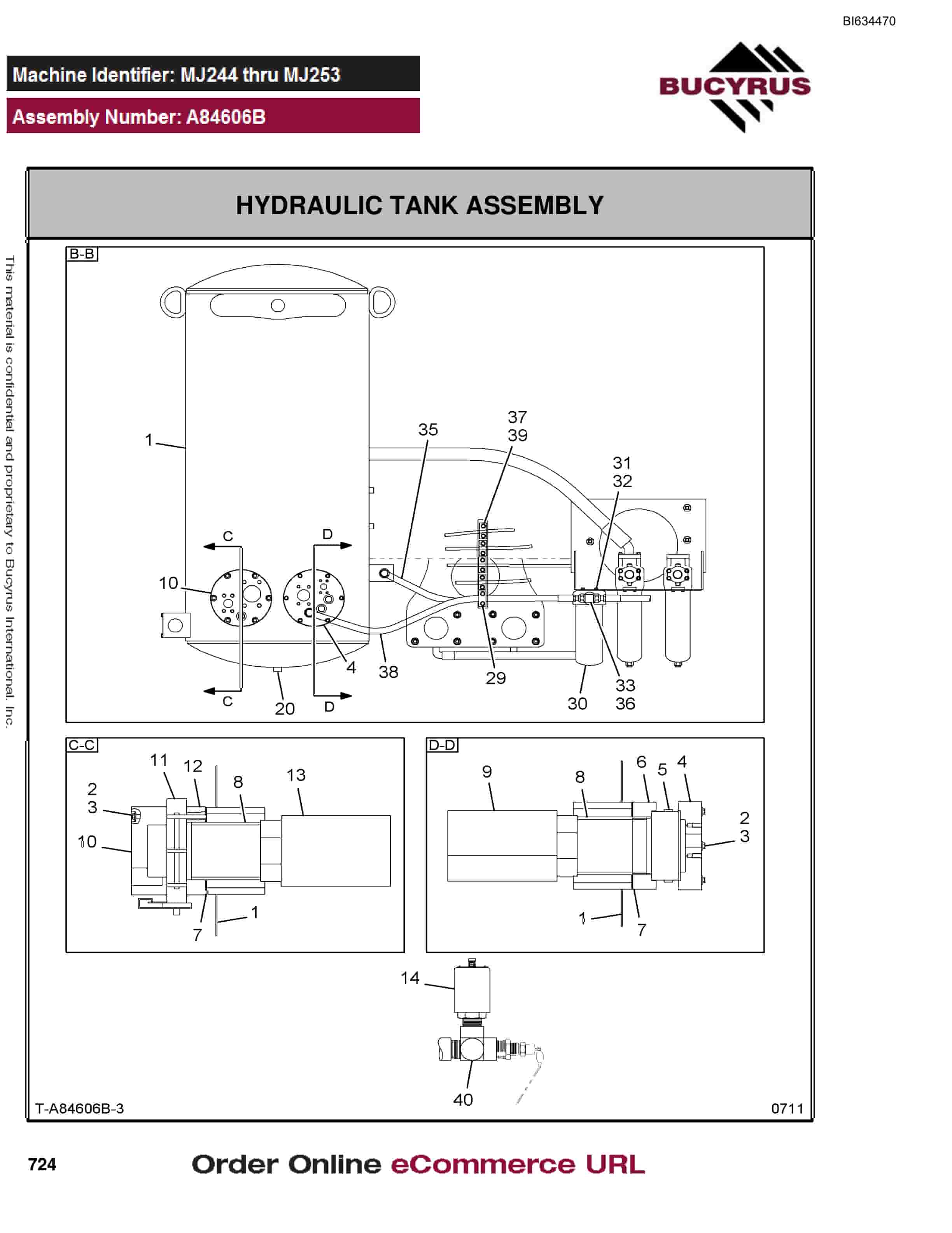 Bucyrus MT3700B Parts Catalog BI634470-4