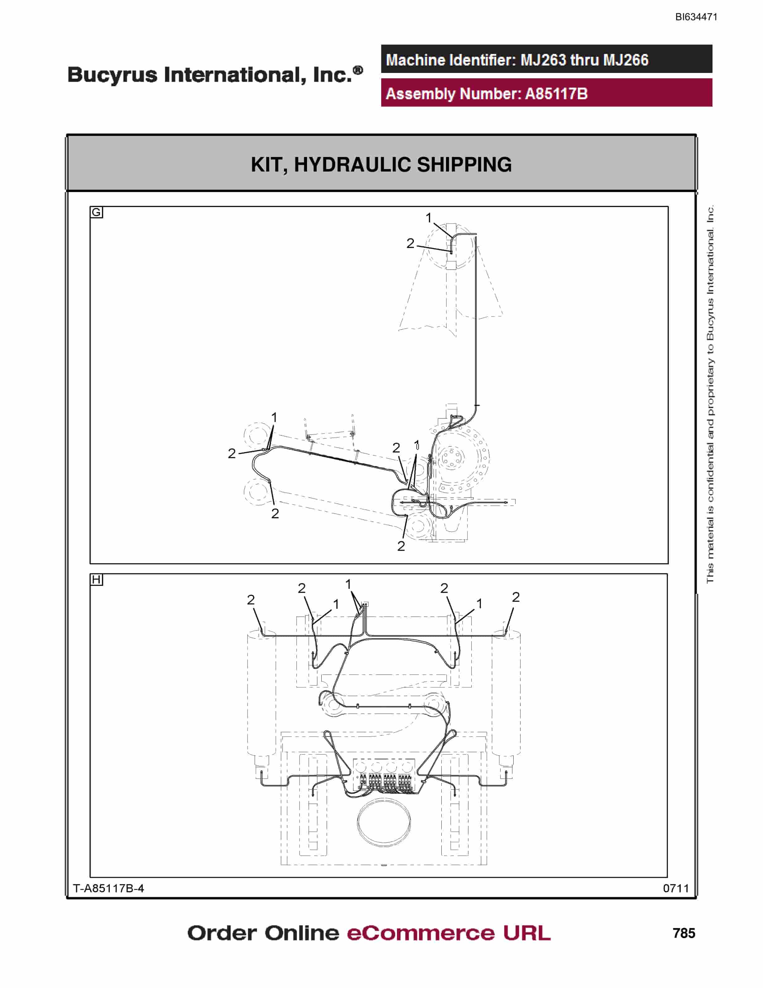 Bucyrus MT3700B Parts Catalog BI634471-5