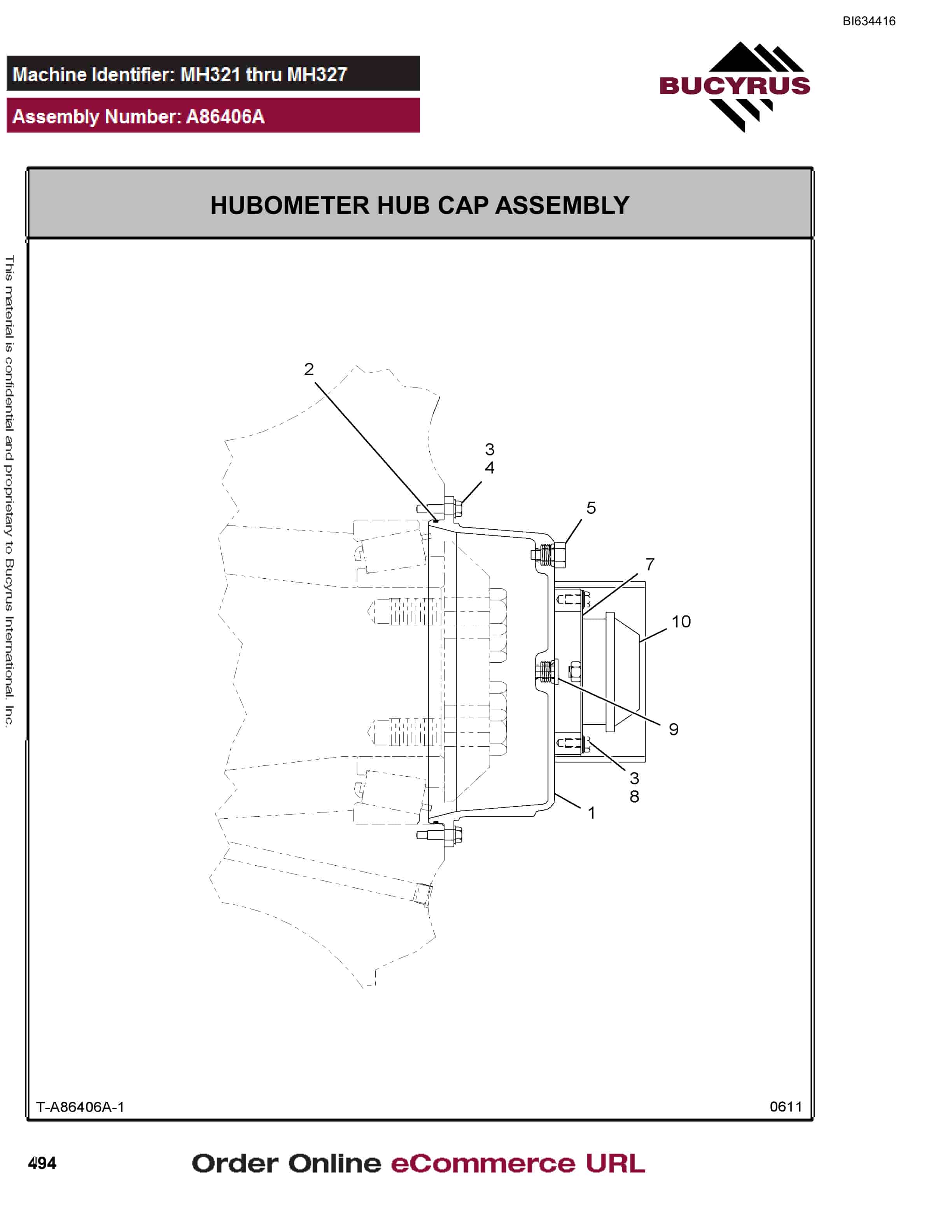 Bucyrus MT4400 AC Parts Catalog BI634416-2