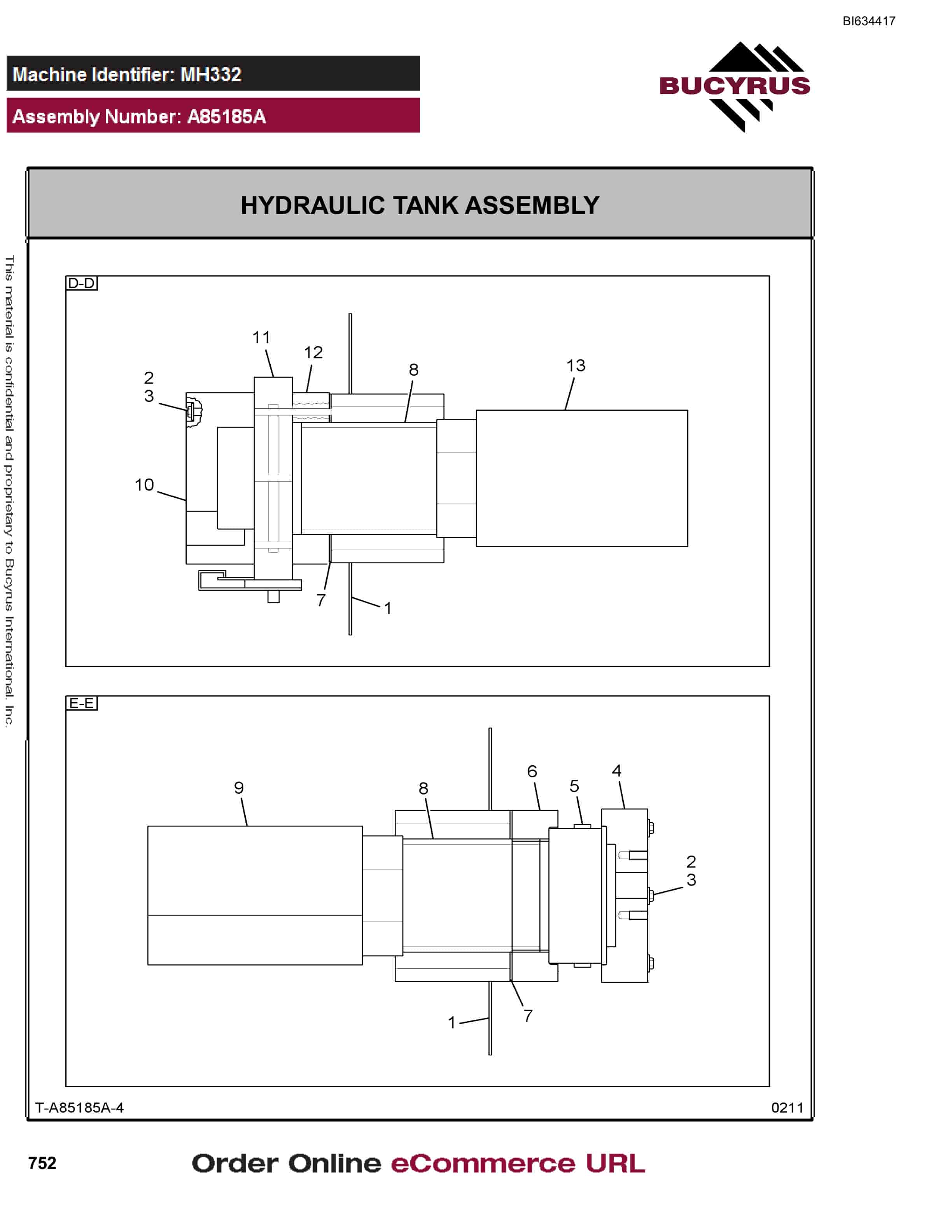 Bucyrus MT4400 AC Parts Catalog BI634417-4