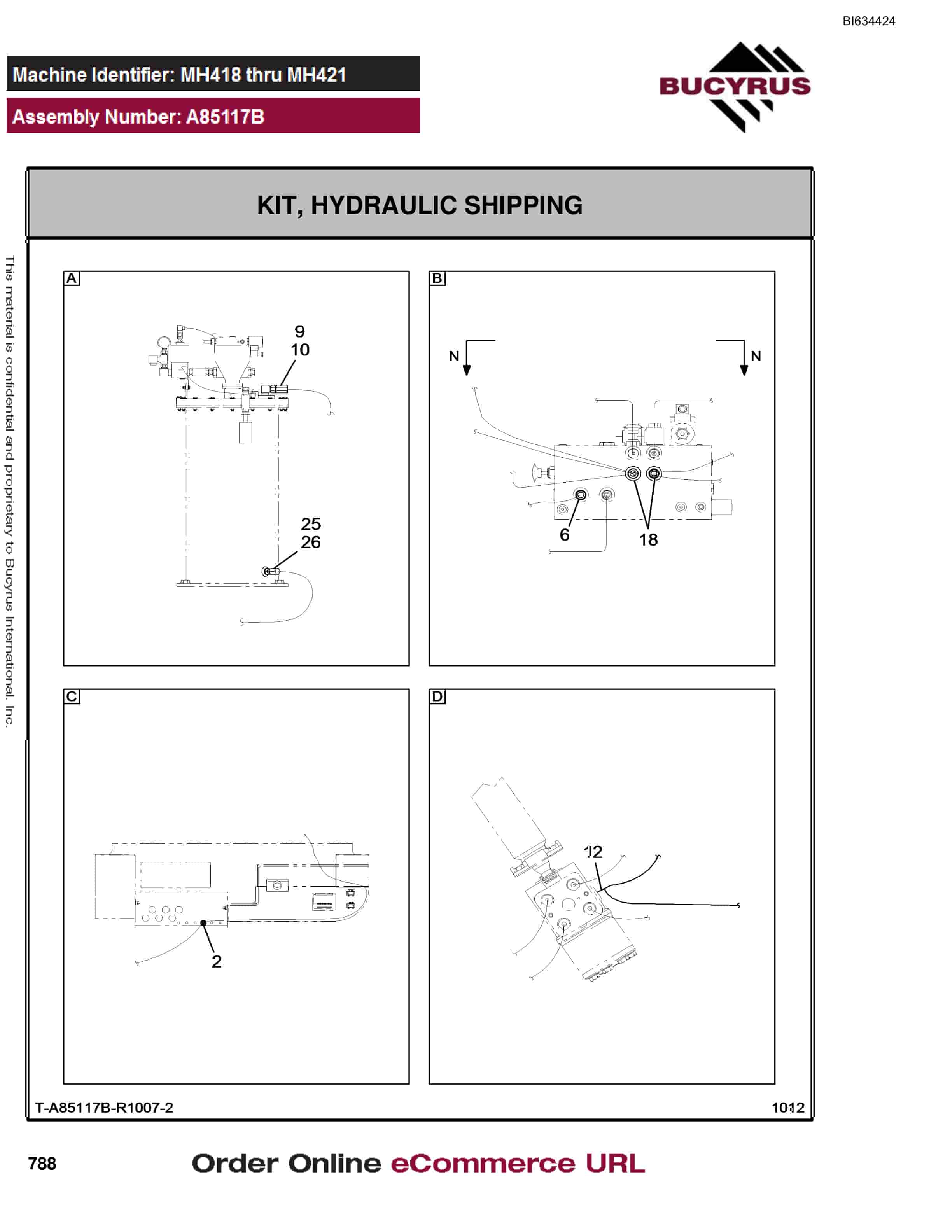 Bucyrus MT4400 AC Parts Catalog BI634424-4