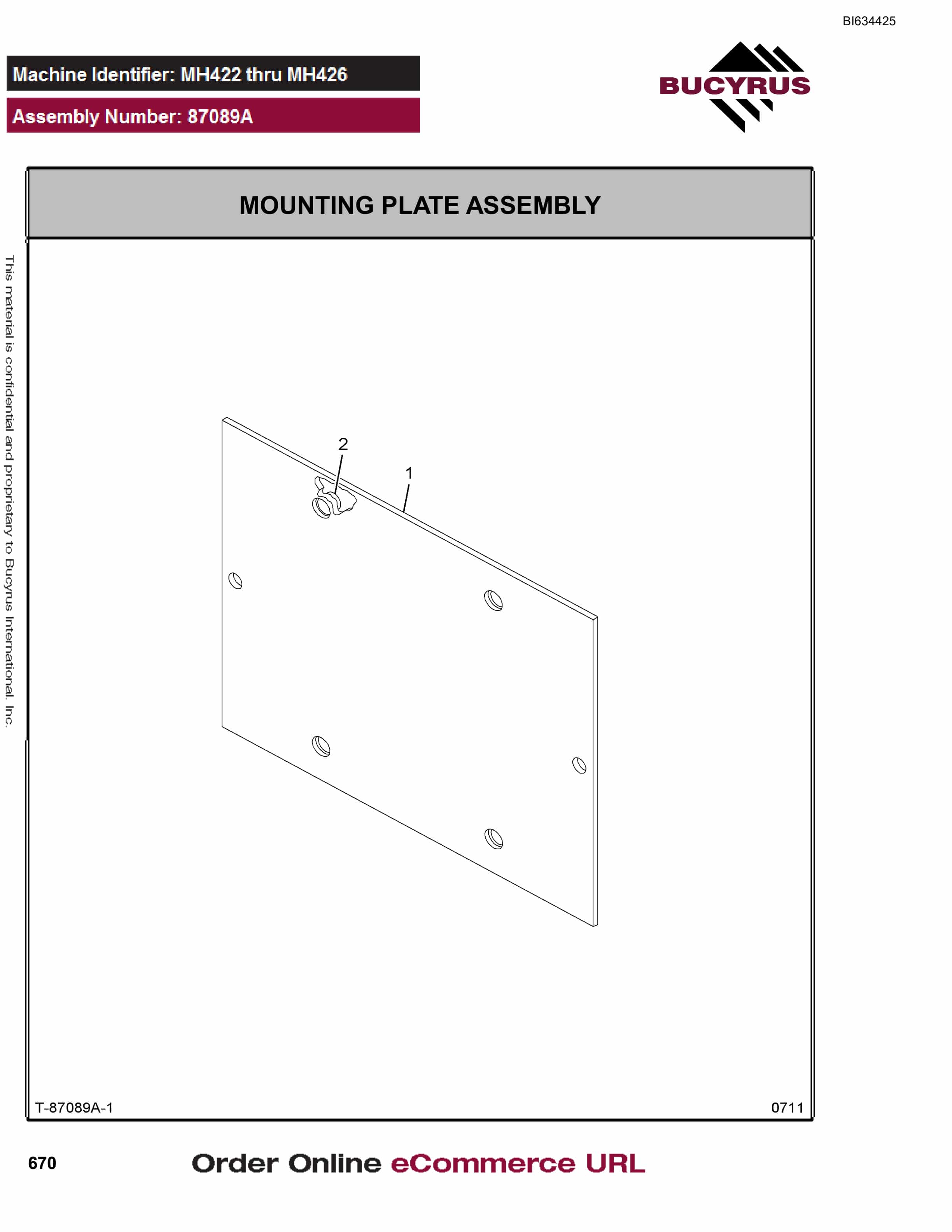Bucyrus MT4400 AC Parts Catalog BI634425-3
