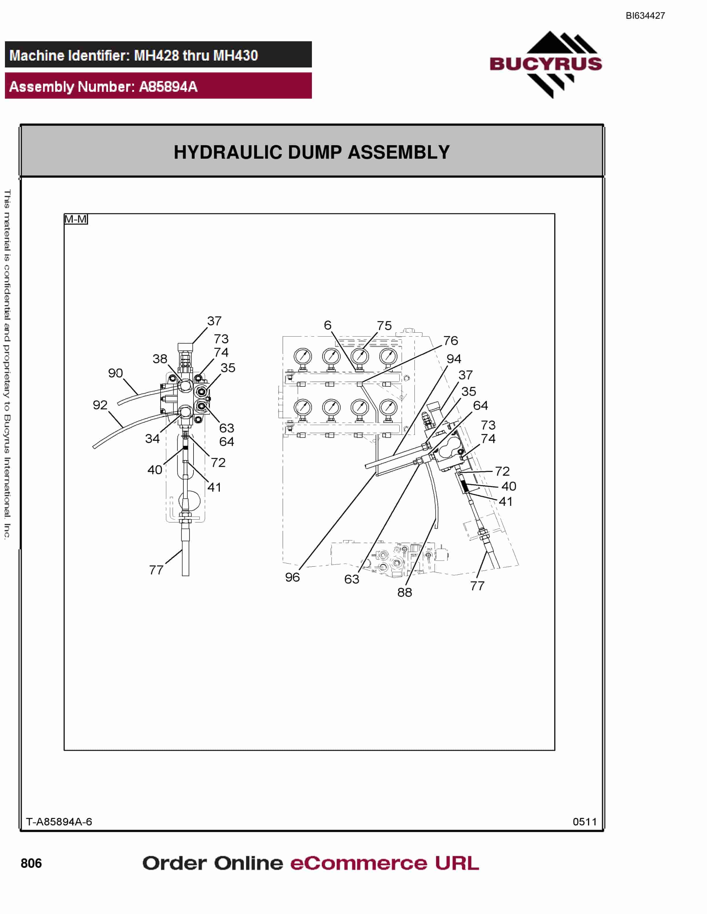 Bucyrus MT4400 AC Parts Catalog BI634427-5